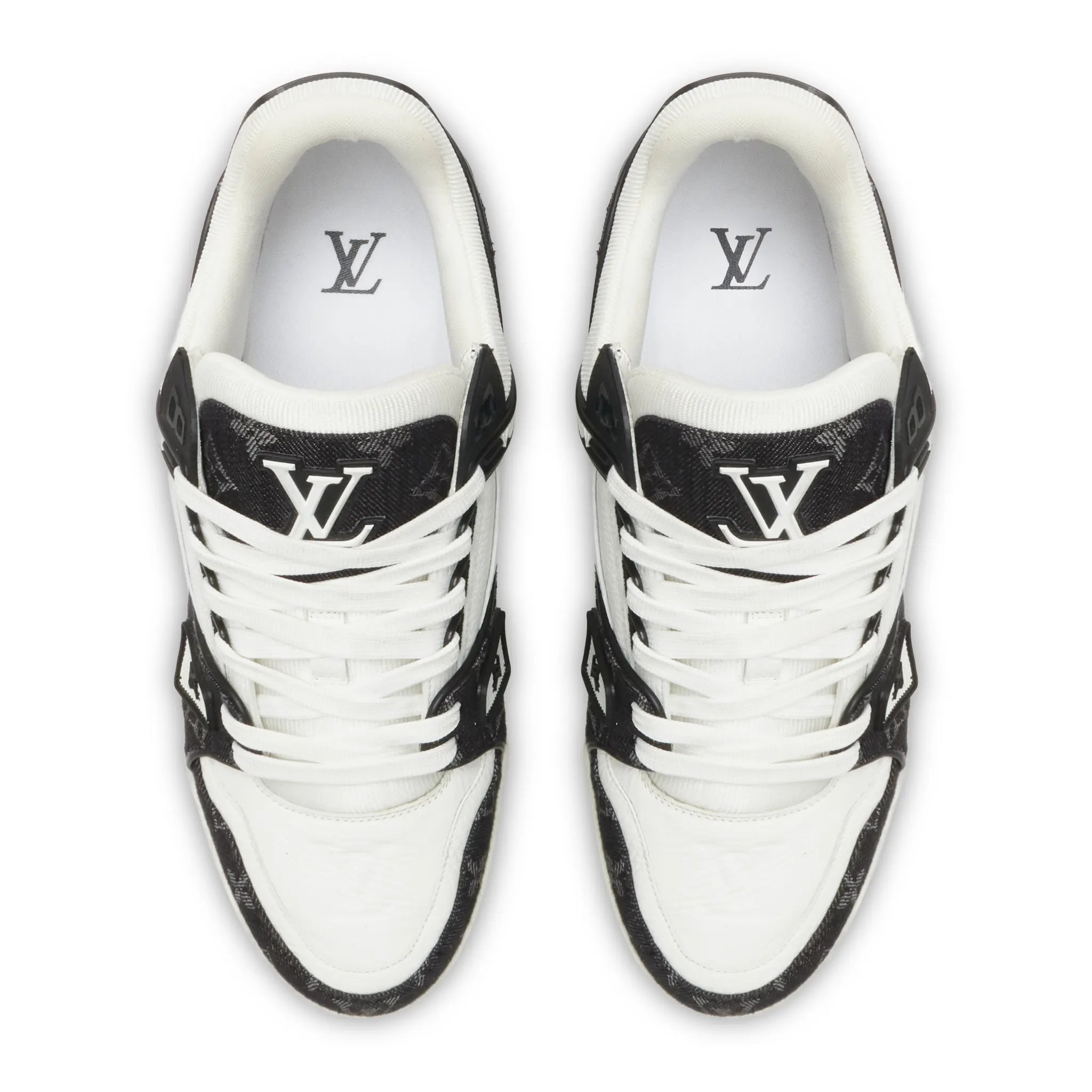 Upper View of Preloved - Louis Vuitton LV Monogram Black Denim Sneaker