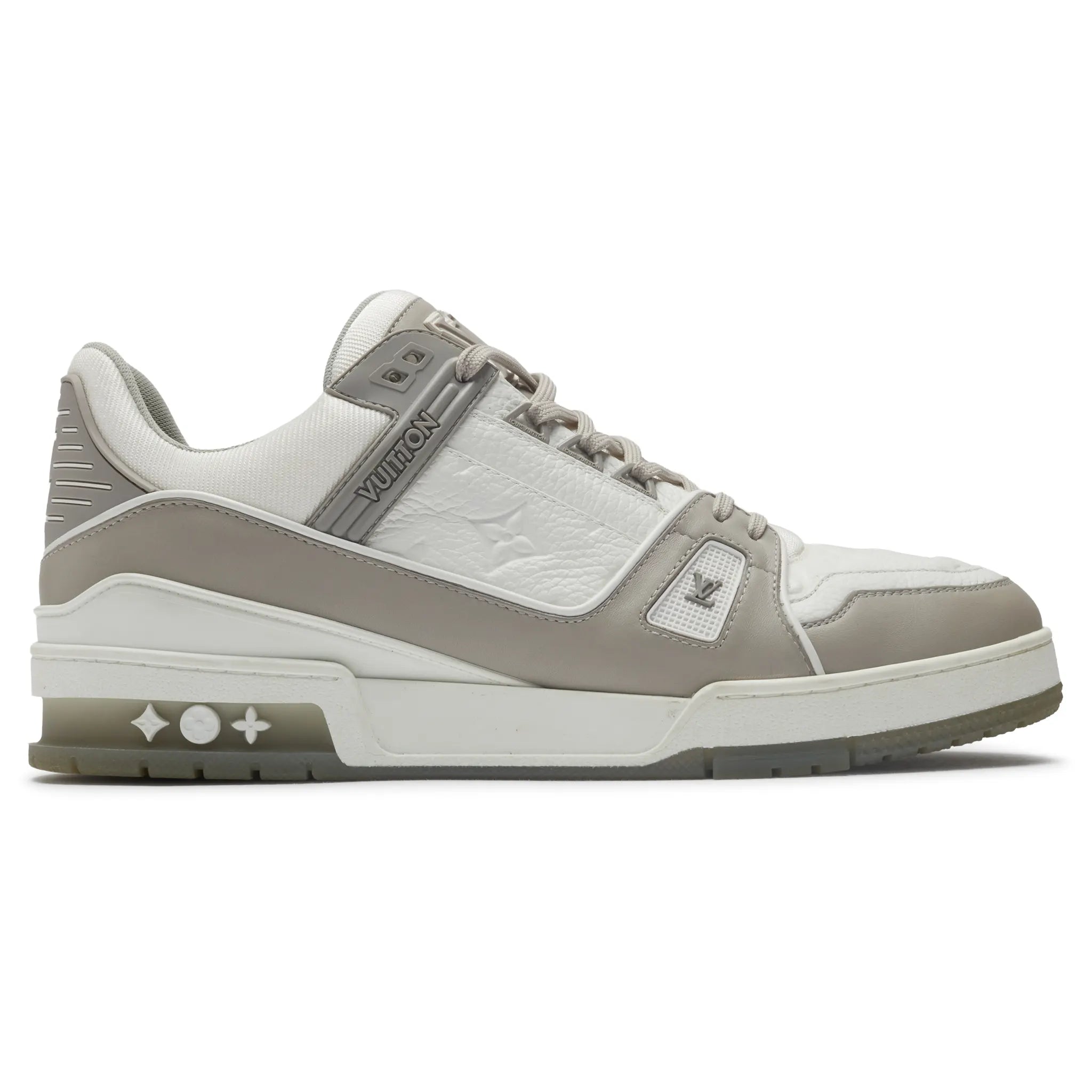 Side View of Preloved - Louis Vuitton LV Trainer Grey Sneaker 1A8KB8