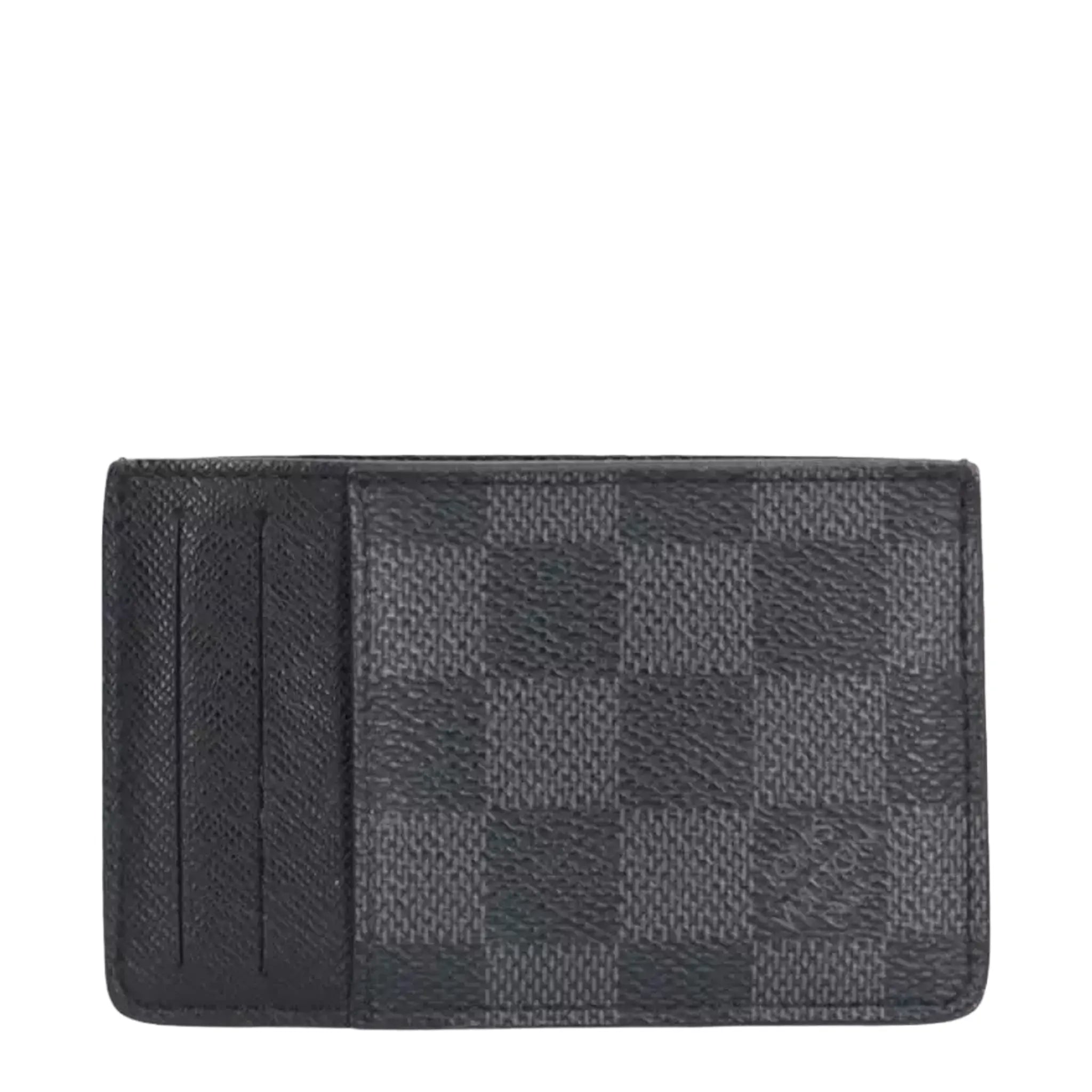 Front View of Preloved - Louis Vuitton Neo Porte Cartes Black Grey Card Holder