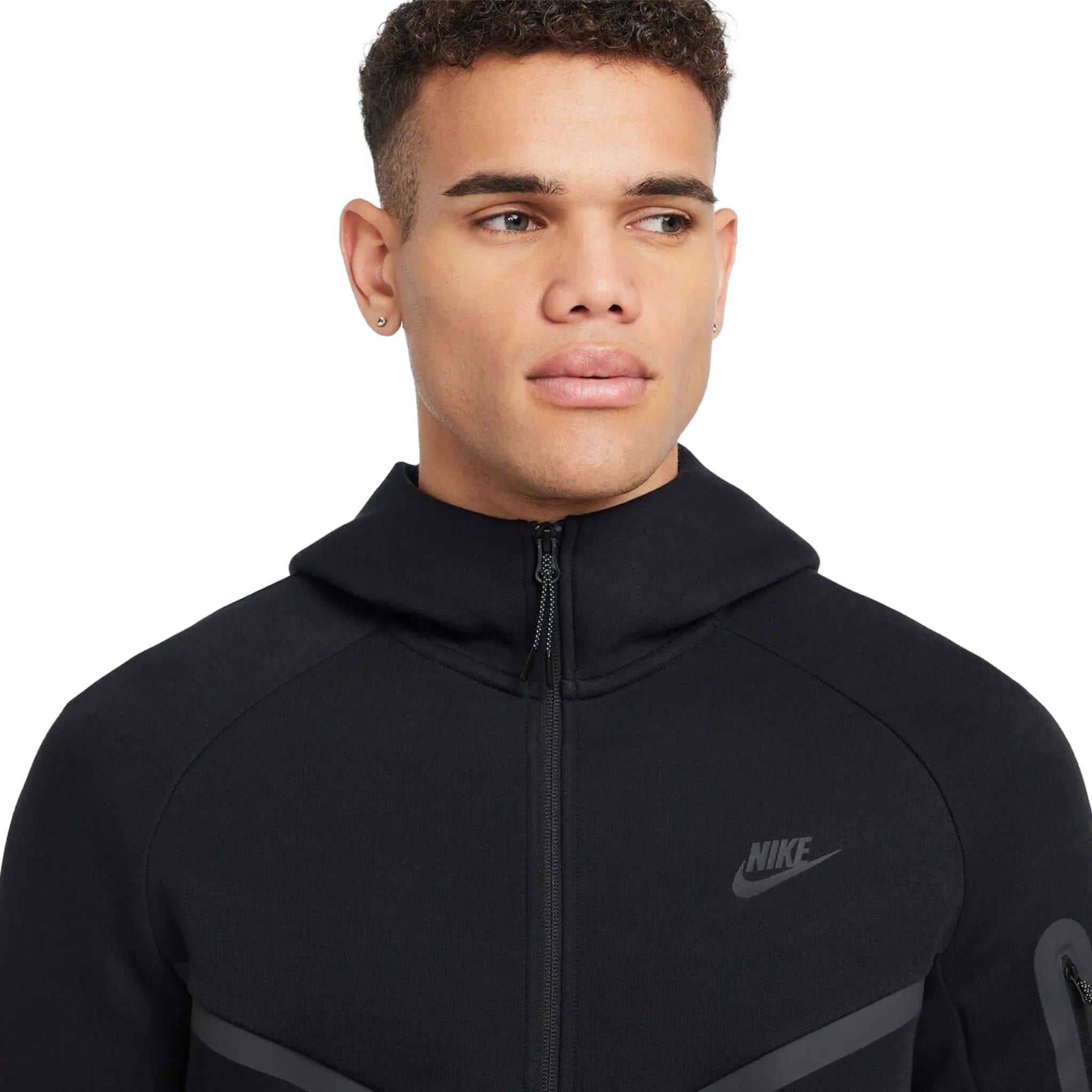 Front View of Preloved - Nike Tech Fleece Black Hoodie
