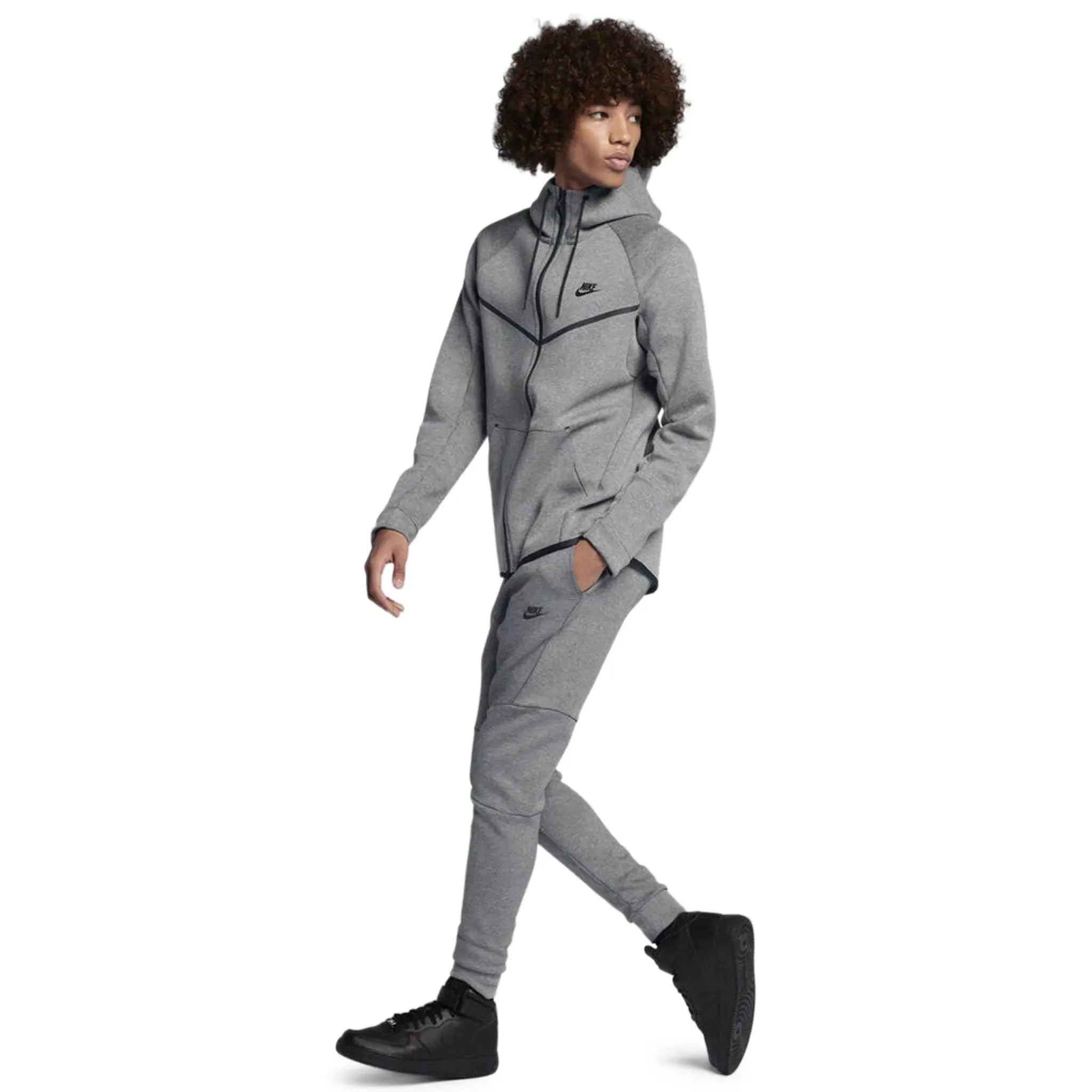 Full View of Preloved - Nike Tech Fleece Carbon Heather Grey Tracksuit 805144-091|805162-091