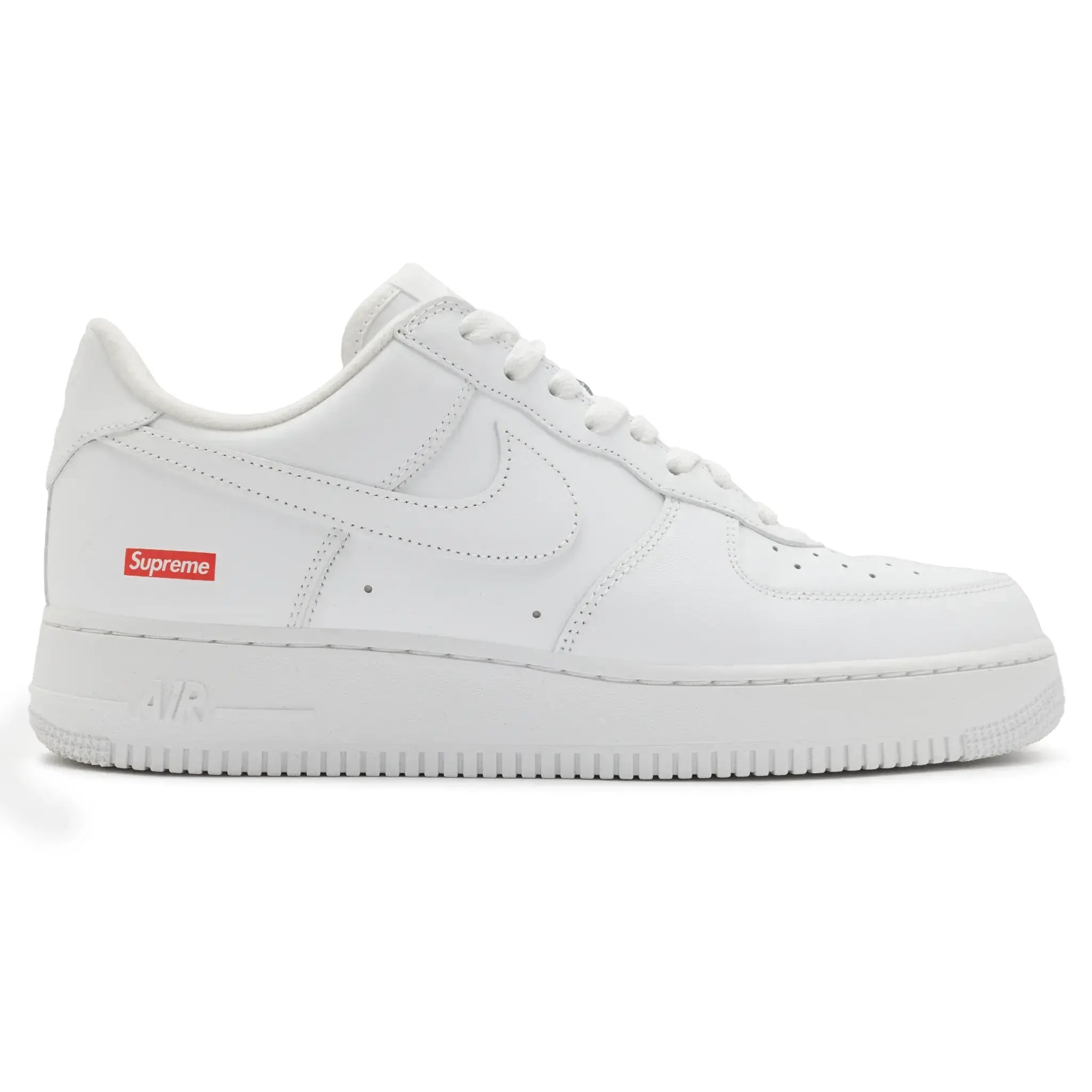Side View of Preloved - Nike x Supreme Air Force 1 Low White Box Logo CU9225-100
