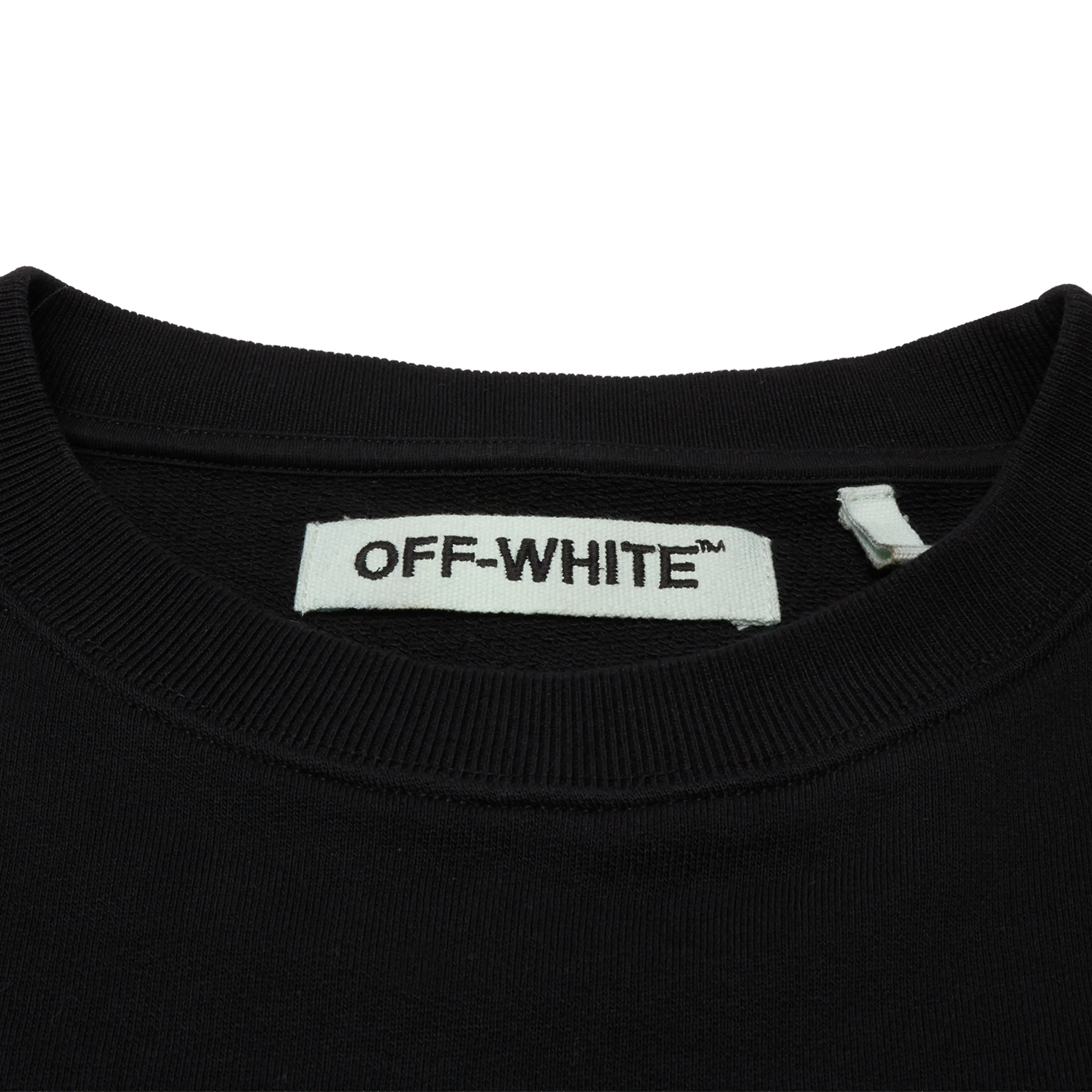 Detailed Front View of Preloved - Off-White Brushed Diagonal Black Sweatshirt