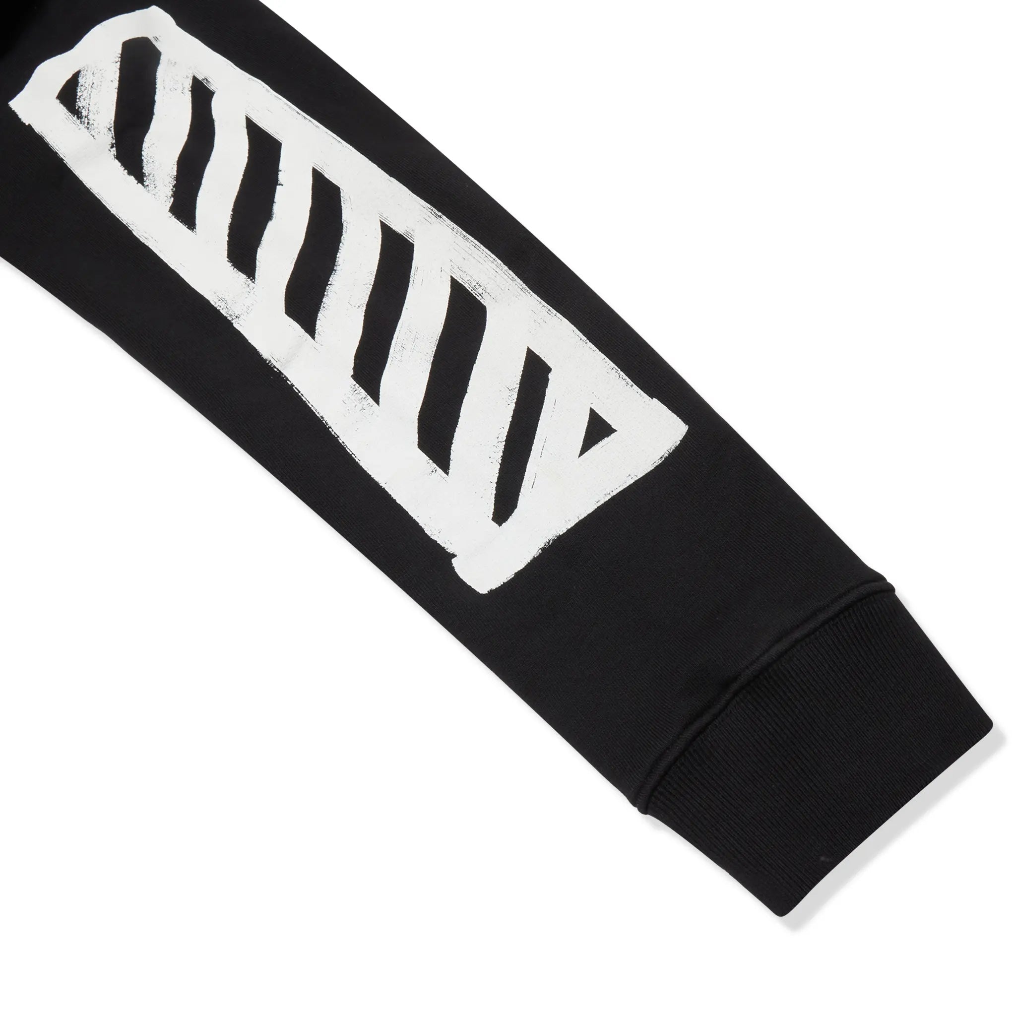 Sleeve View of Preloved - Off-White Brushed Diagonal Black Sweatshirt