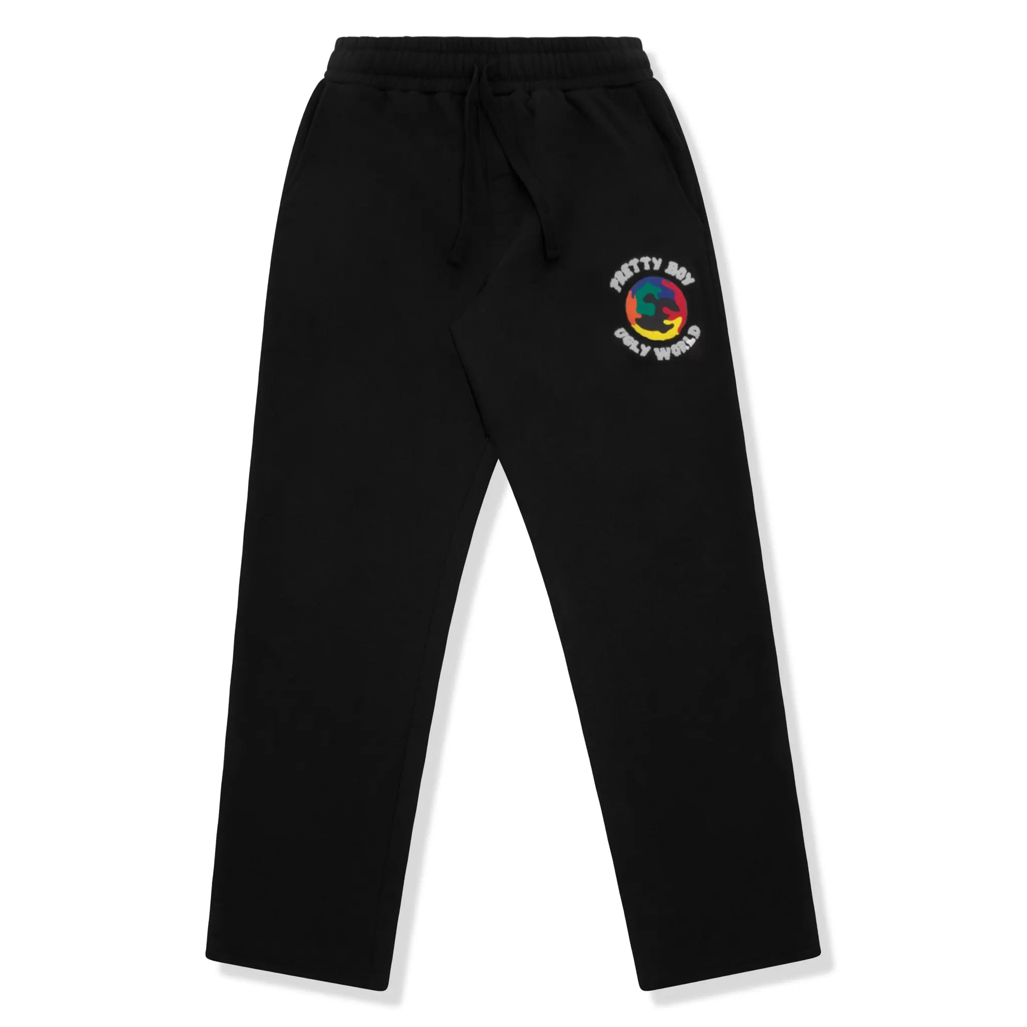 Front View of Pretty Boy Ugly World Black Sweatpants 13303350