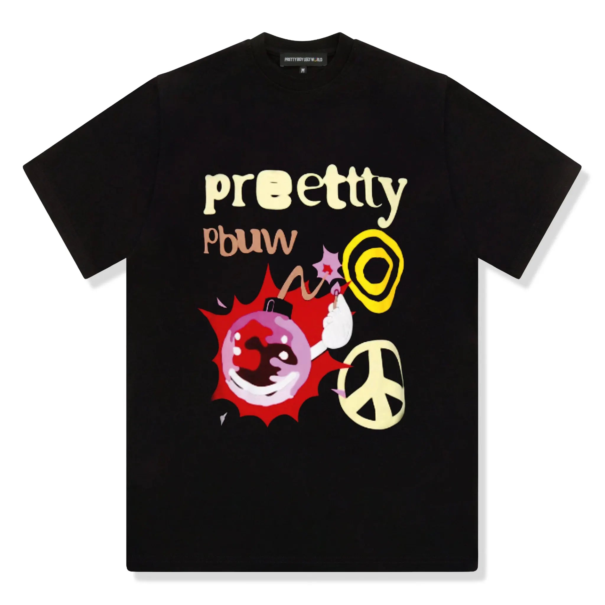 Front View of Pretty Boy Ugly World Black T-Shirt 13903350