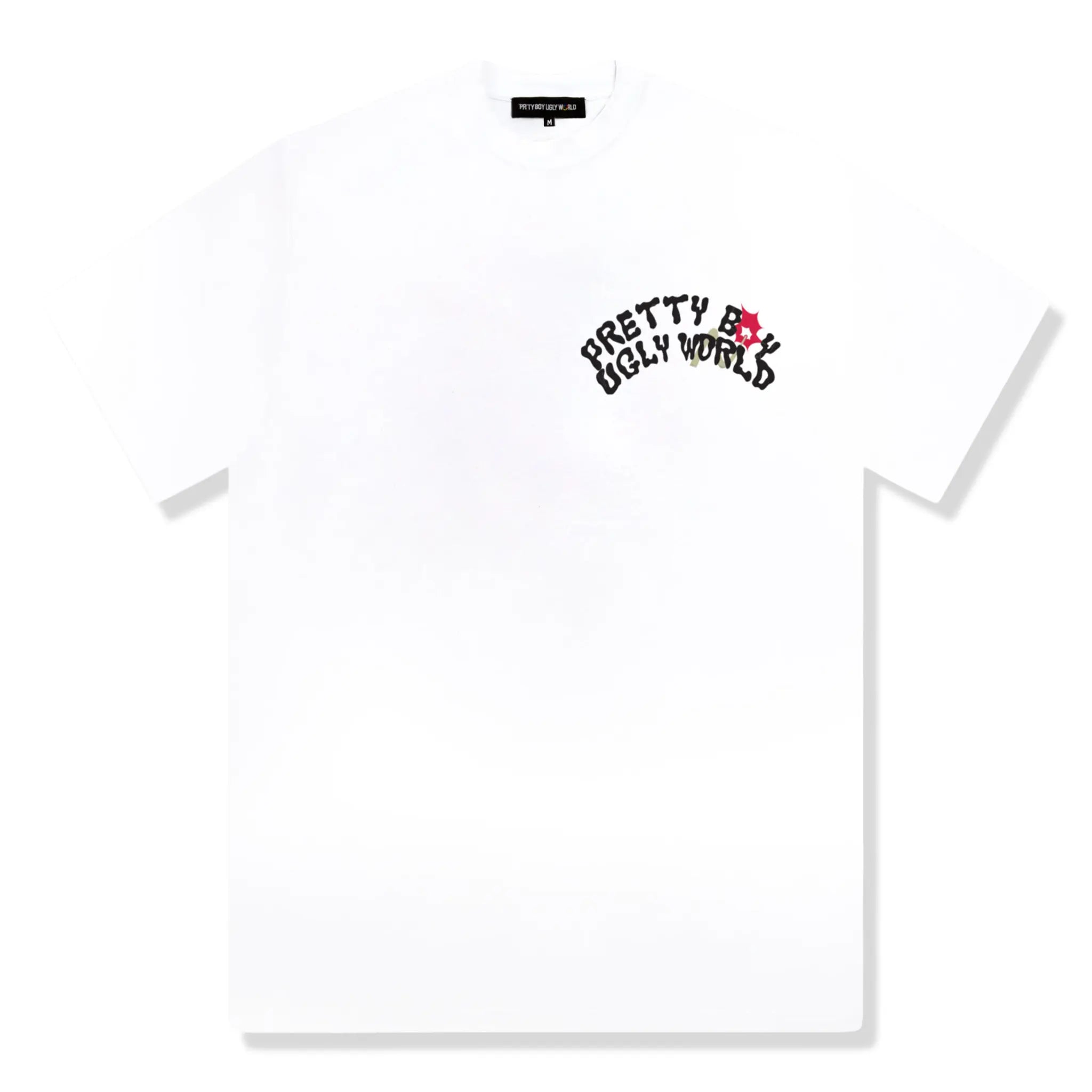 Front View of Pretty Boy Ugly World Bomb White T-Shirt 15027310