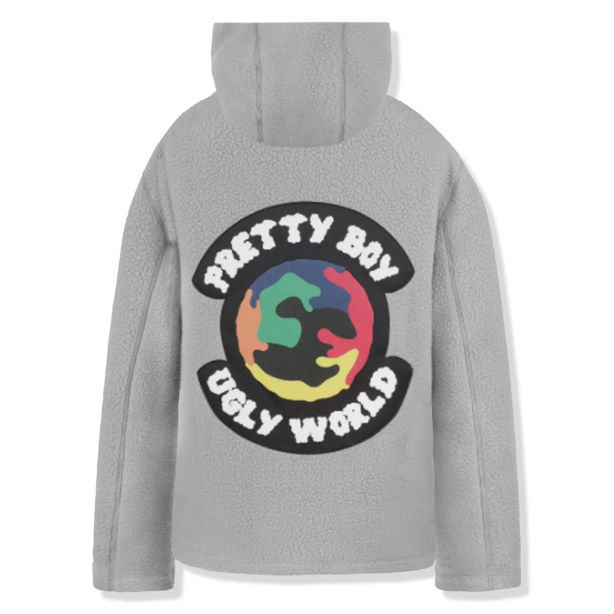 Back View of Pretty Boy Ugly World Grey Sherpa Jacket 56202430