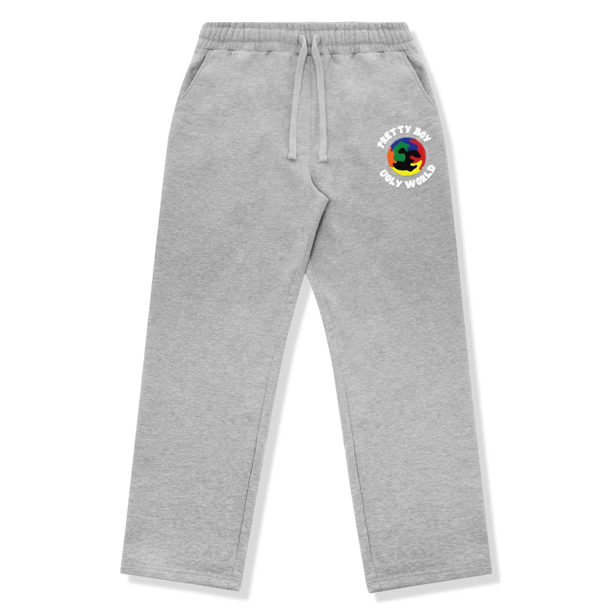 Front View of Pretty Boy Ugly World Grey Sweatpants 13302390