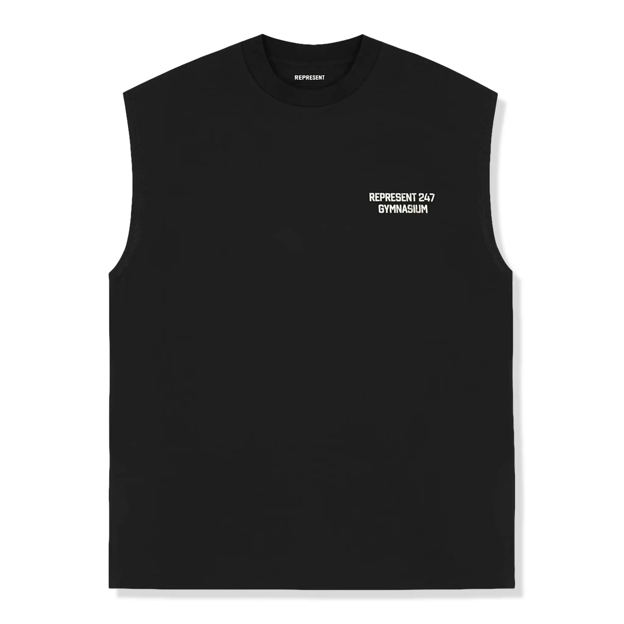 Front view of Represent 247 Gymnasium Off Black Tank Top 247M4106-171