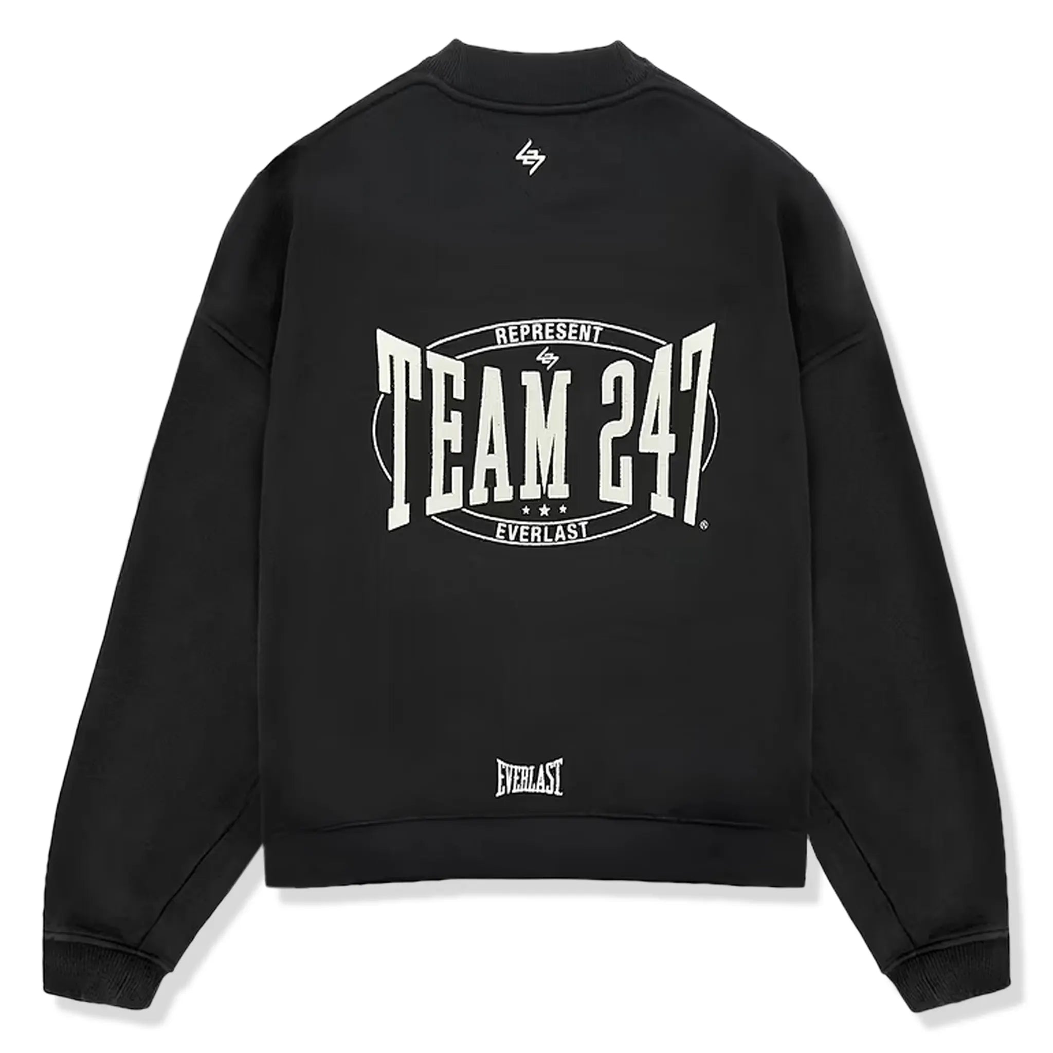 Back view of Represent 247 X Everlast Training Camp Boxy Off Black Sweatshirt 247M499-171