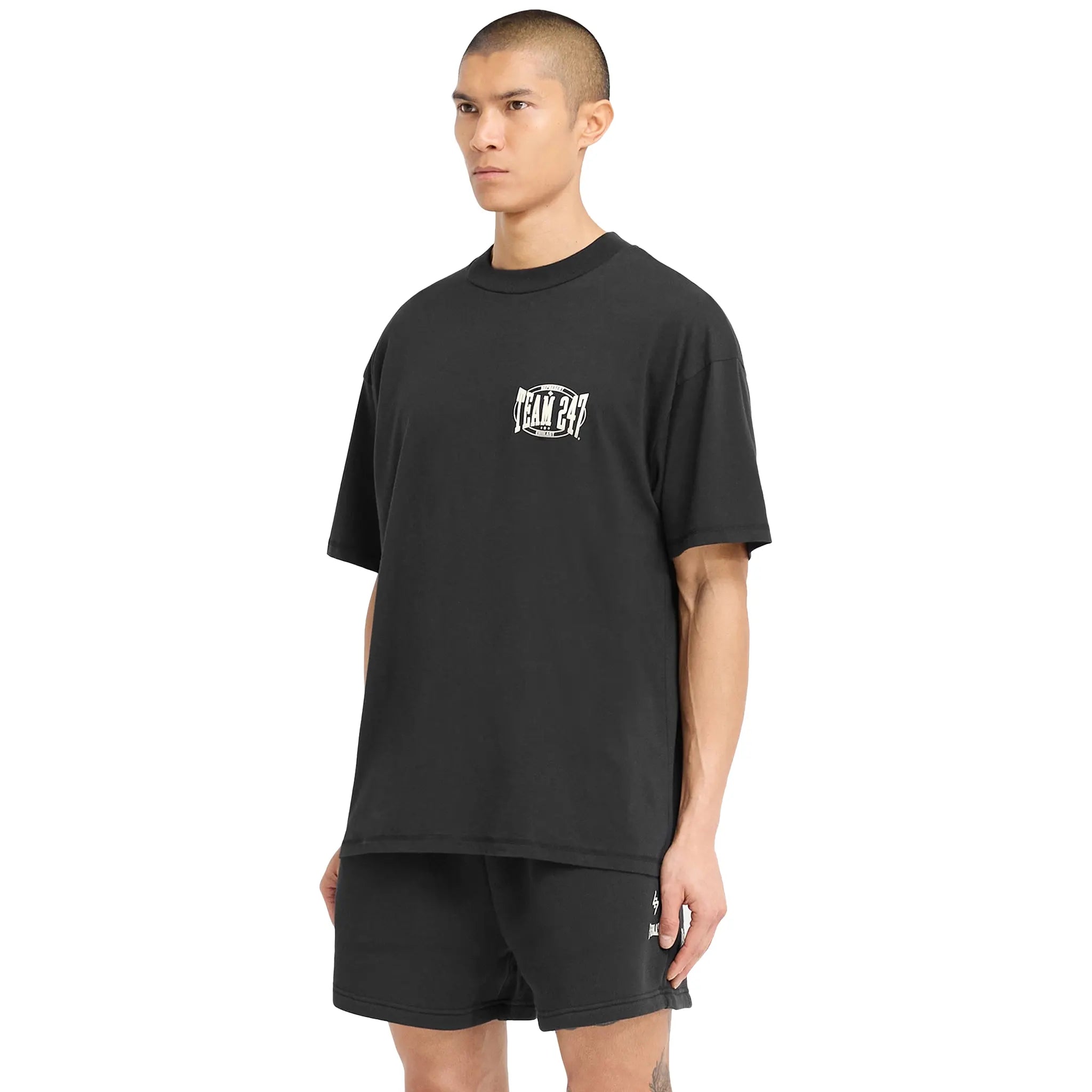 Side Detail view of Represent 247 X Everlast Training Camp Off Black T Shirt 247M482-171