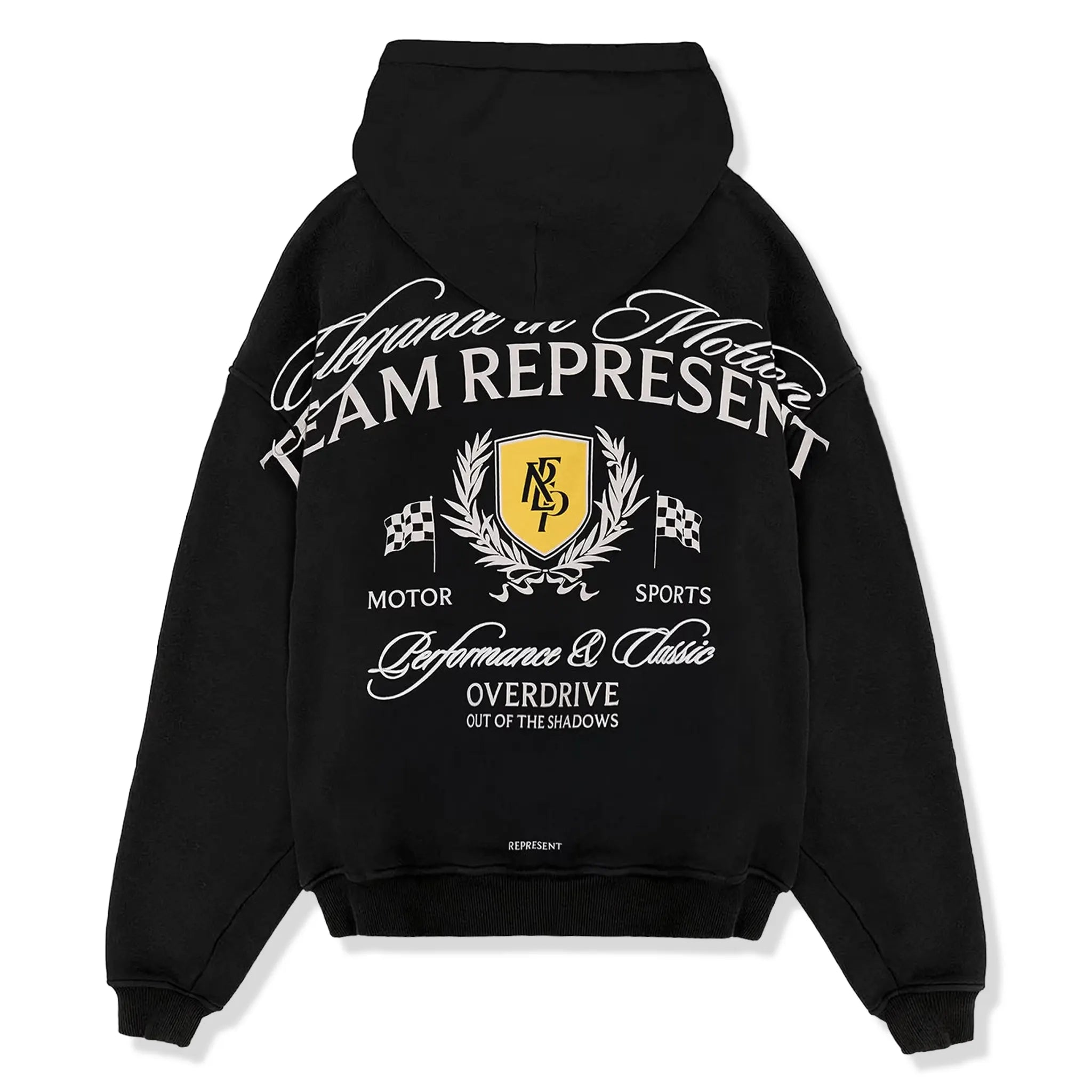 Back View of Represent Crest Black Hoodie MLM41067-06