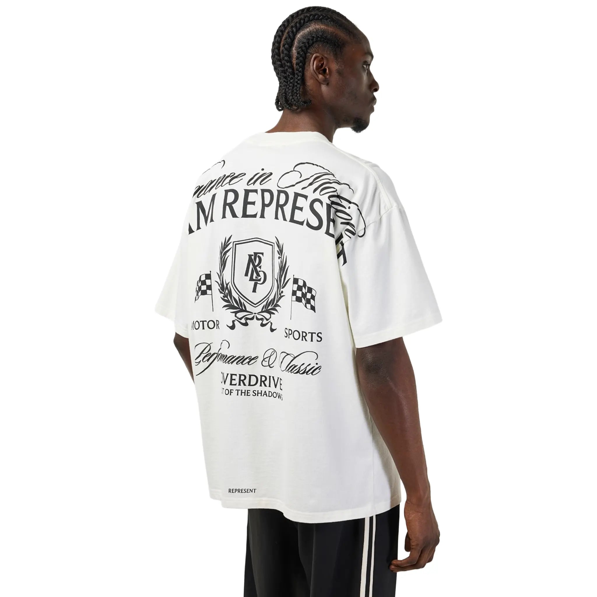 Back View of Represent Crest White T Shirt MLM41069-72