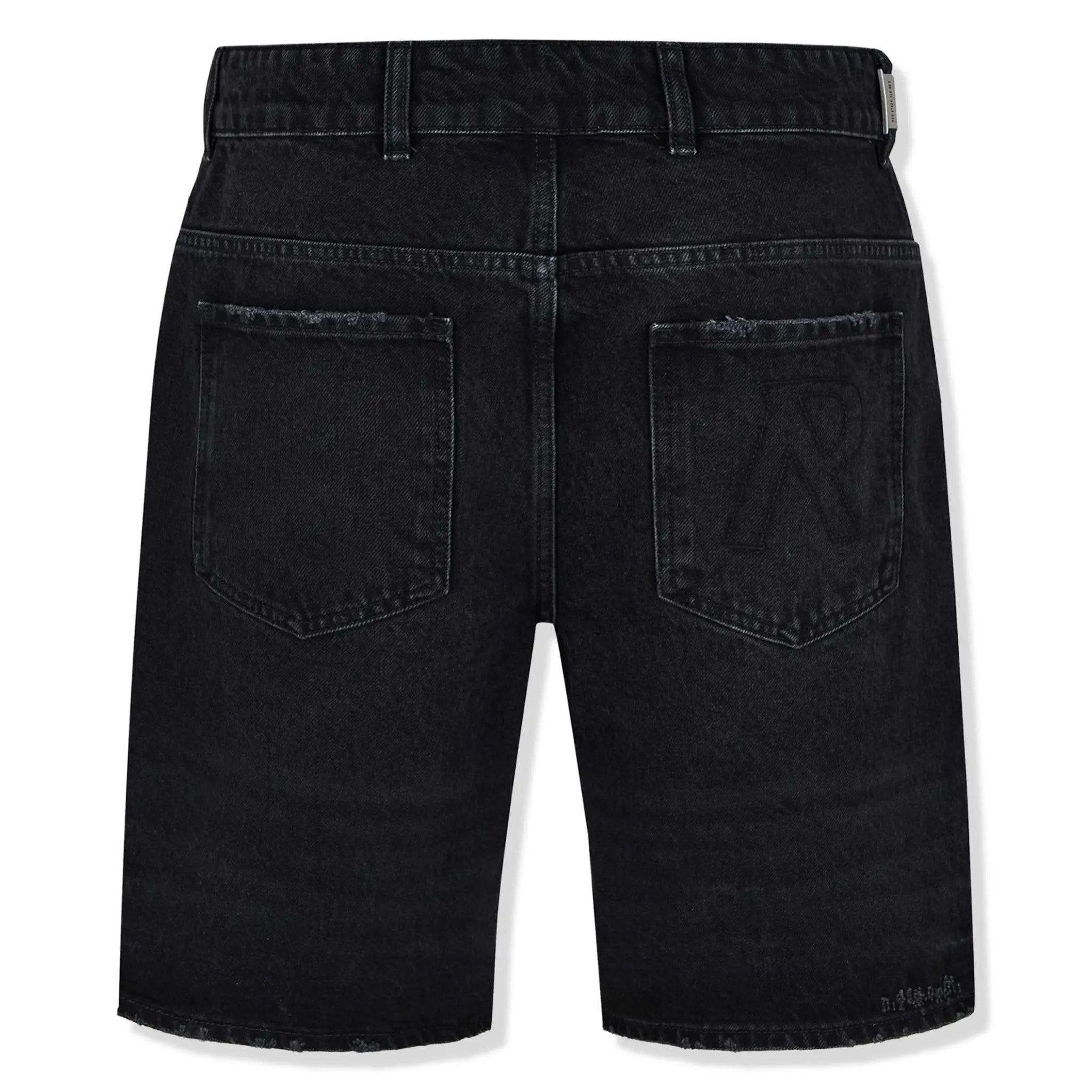 Back View of Represent Denim Jet Black Shorts MLM61038-01