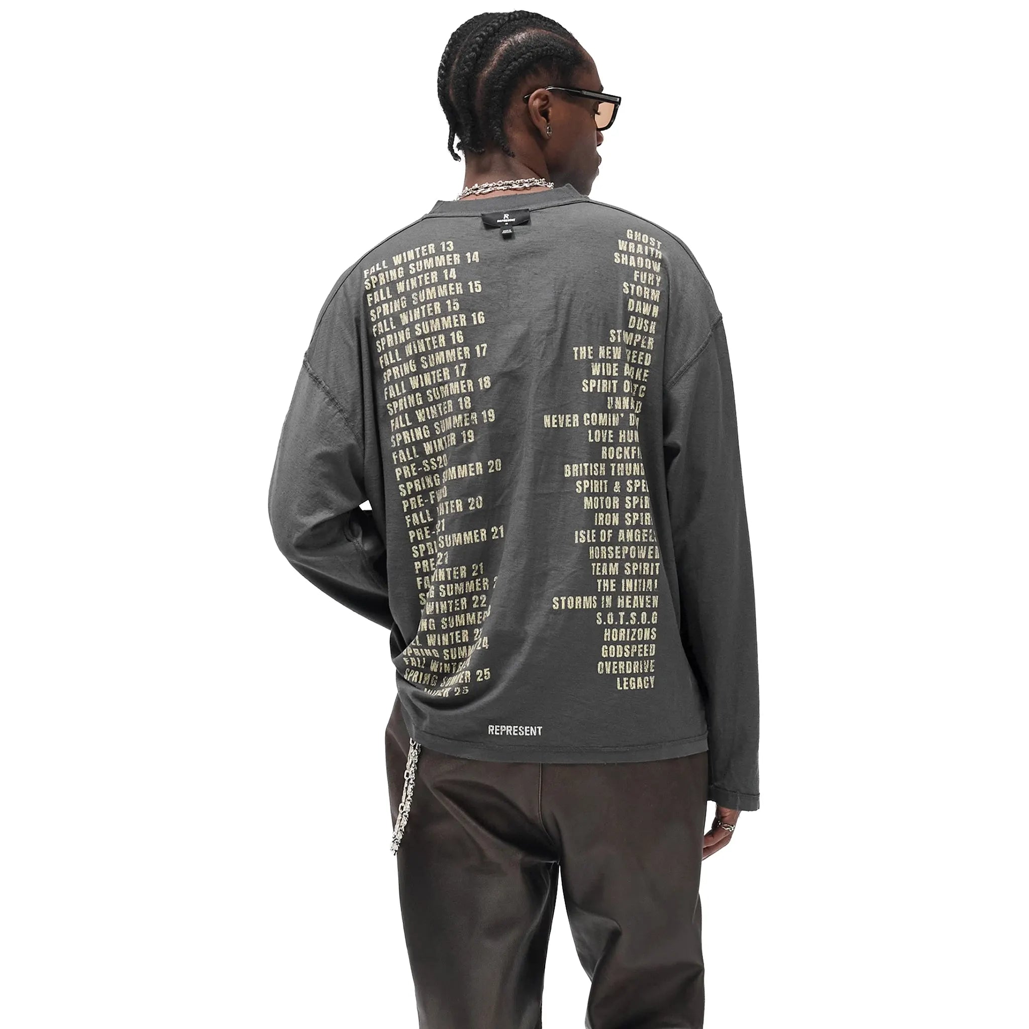 Back View of Represent Rep Legacy Ls Sun Fade Grey L/S T Shirt MLM100365-46
