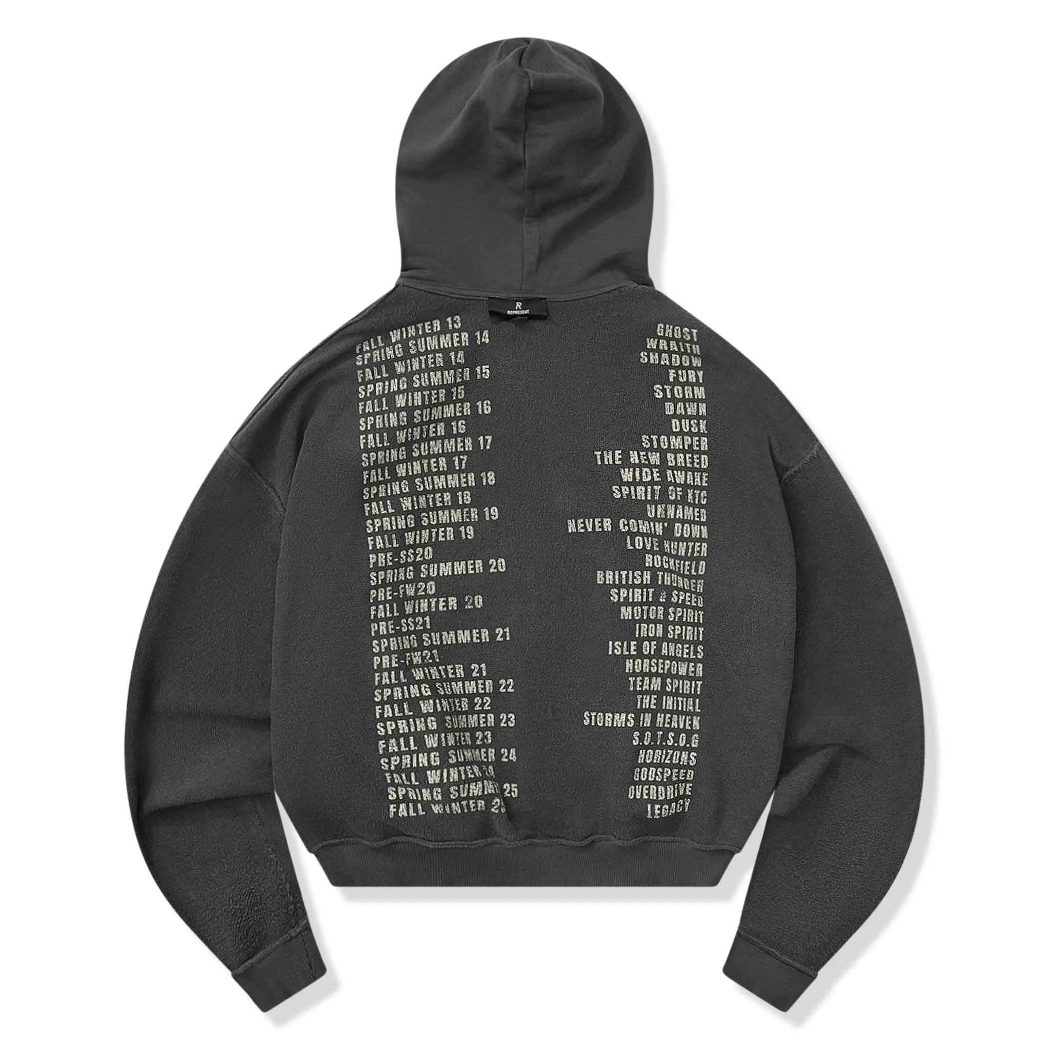Reversible Back View of Represent Living Legacy Tour Reversible Grey Hoodie MLM100366-46