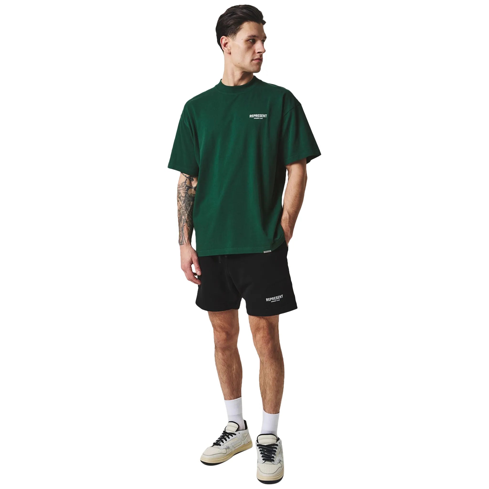 Front View of Represent Owner Club Black Shorts OCM100004-01