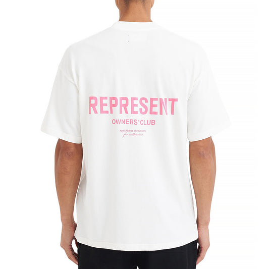 Represent Owners Club Flat White Bubblegum T Shirt