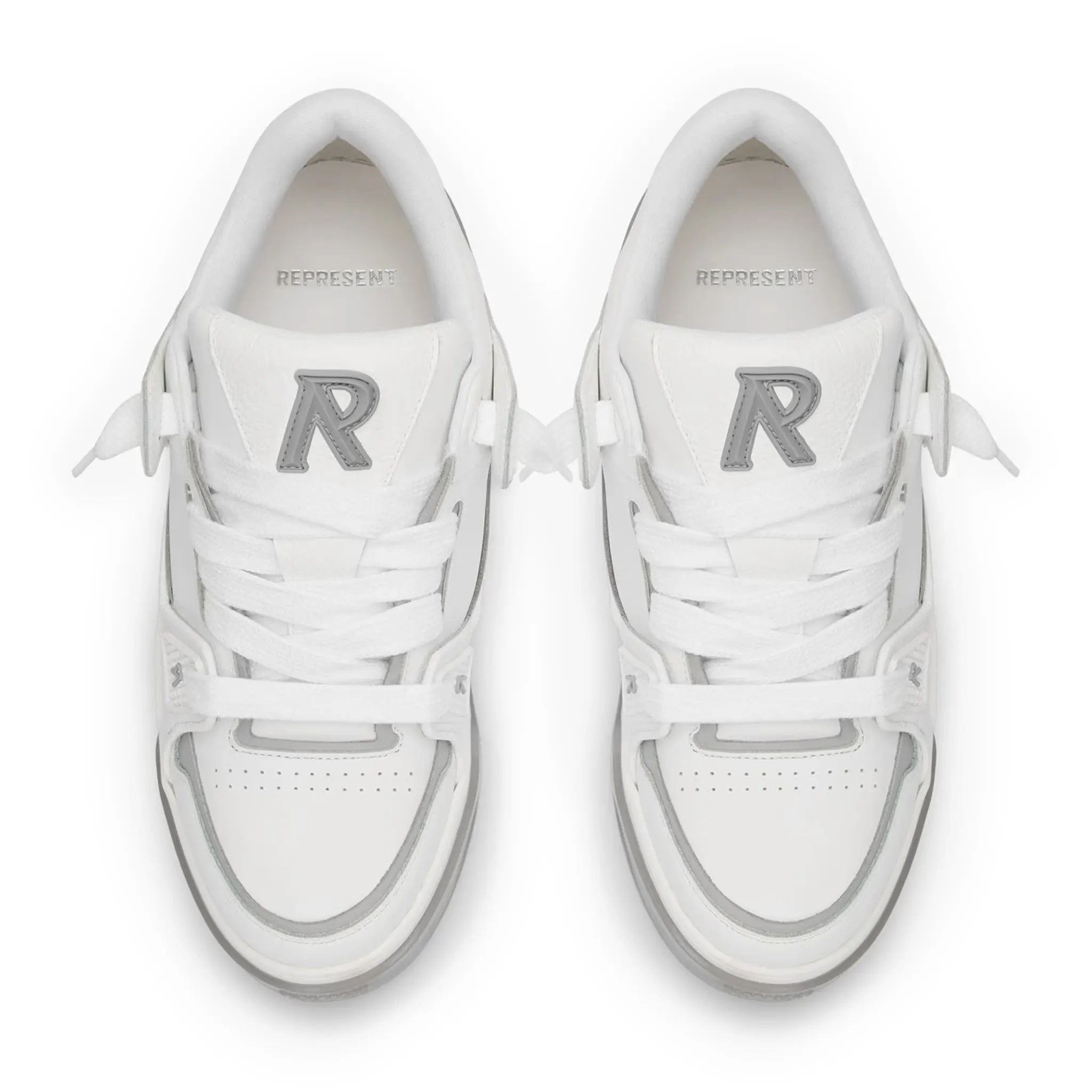Top view of Represent Studio White Grey Trainers MF9007-37