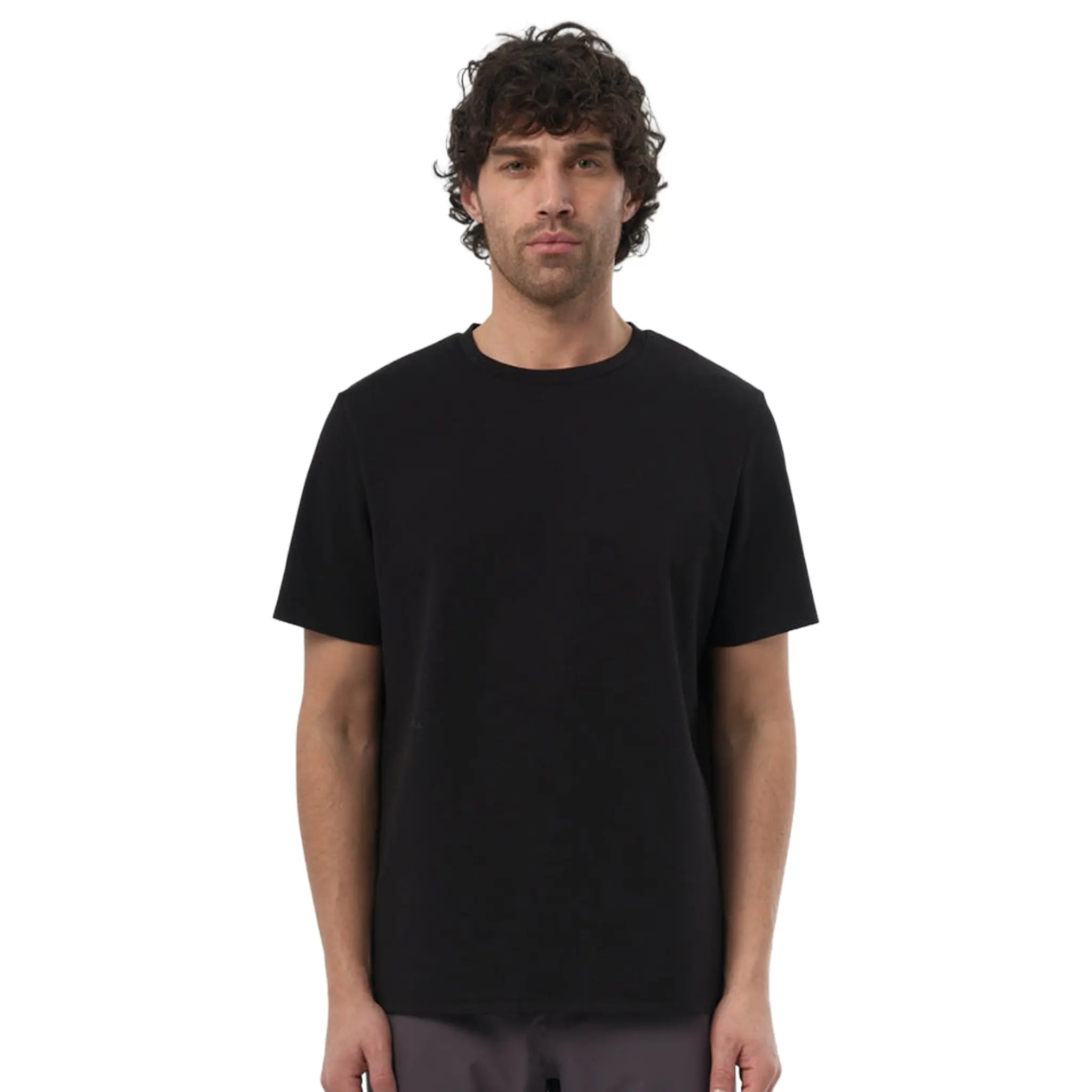 Front View of Reprimo Axion Tech Black T-Shirt
