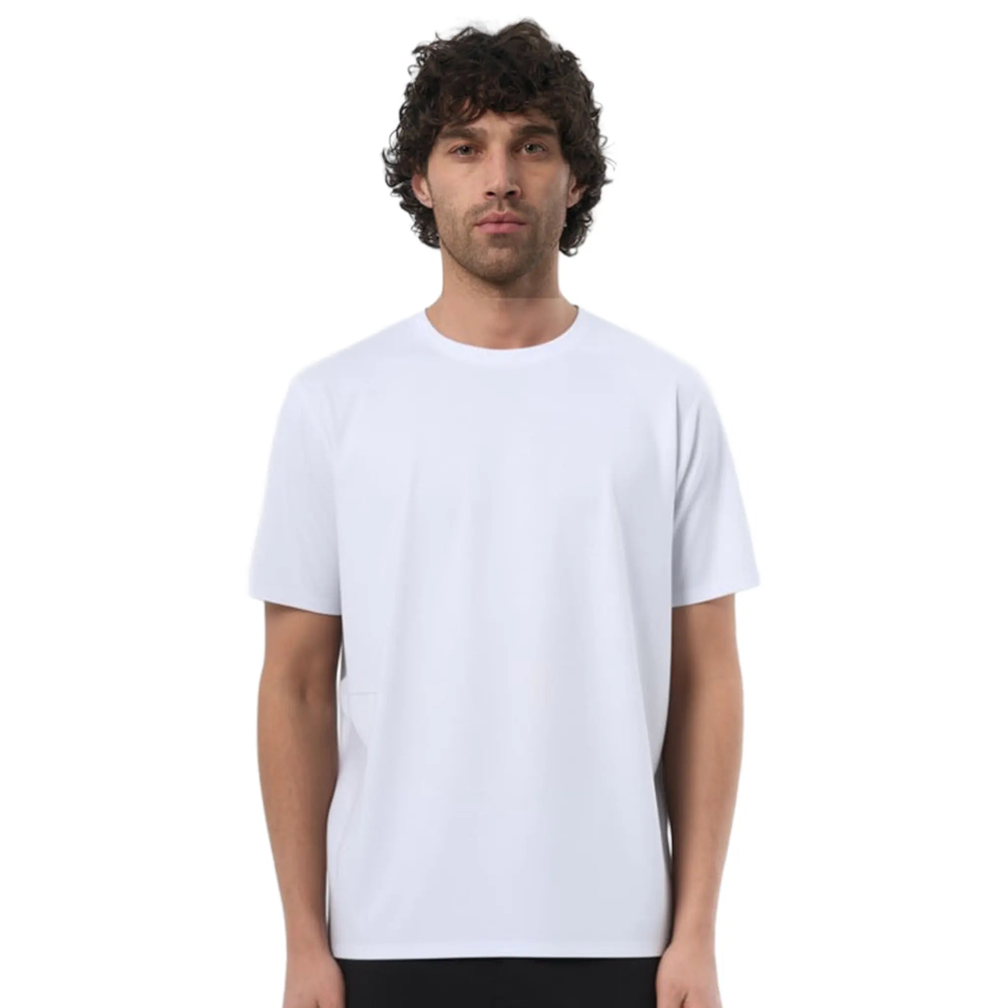 Front View of Reprimo Axion Tech White T-Shirt
