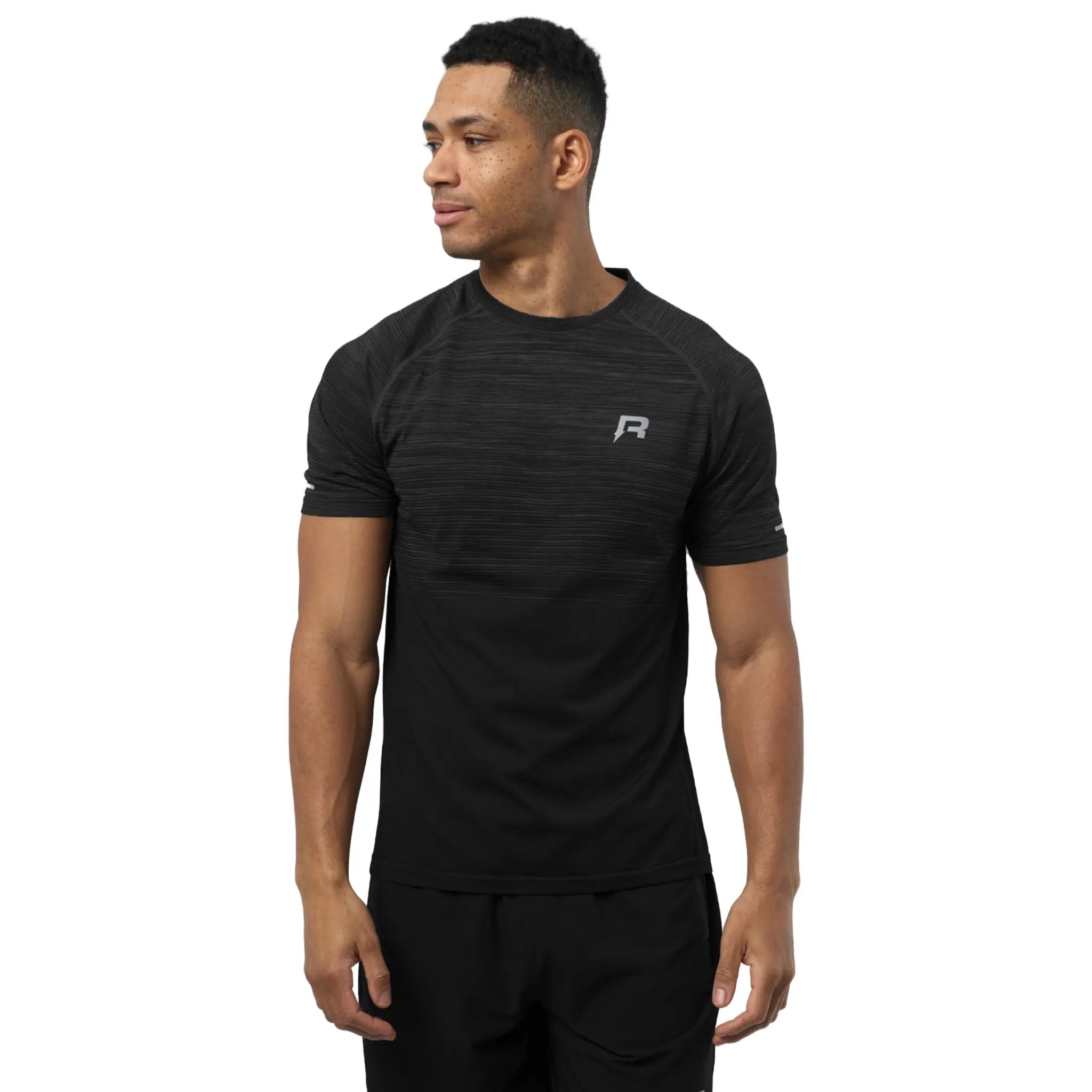 Front View of Reprimo Axis Black T-Shirt REP261-133