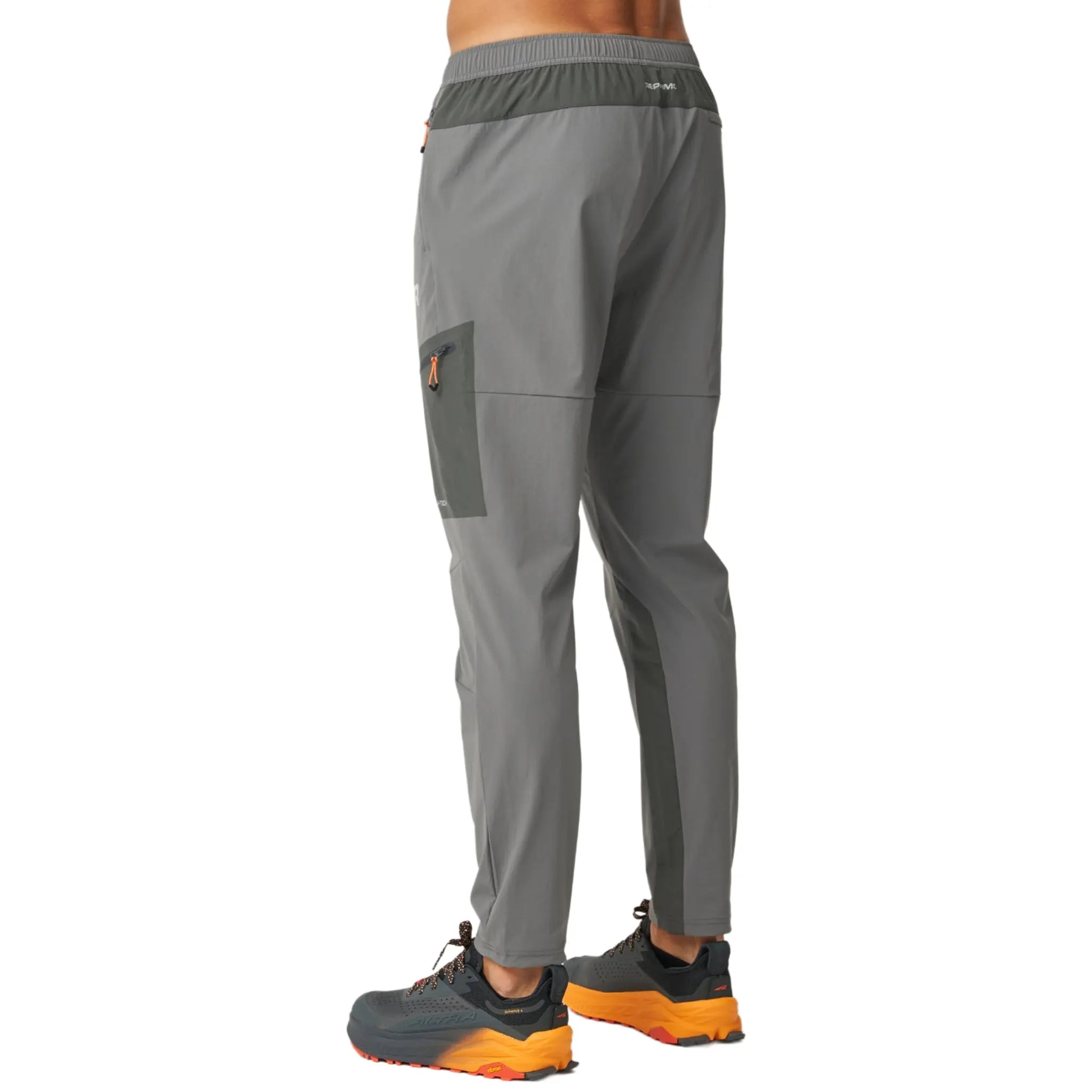 Back Side View of Reprimo Cell Charcoal Slate Track Pants REP254-249