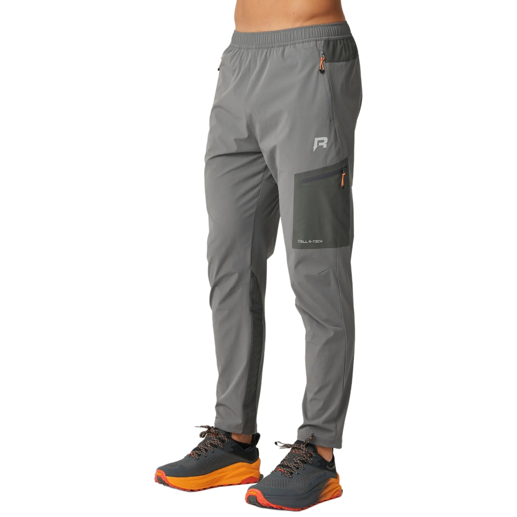 Front Side View of Reprimo Cell Charcoal Slate Track Pants REP254-249