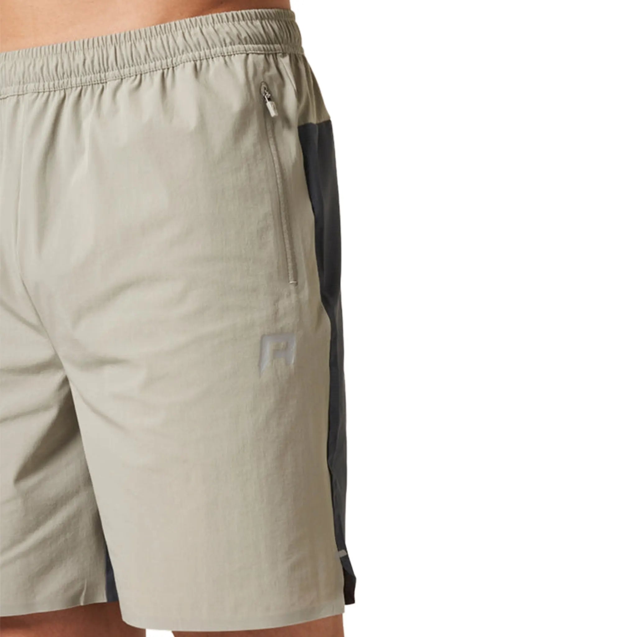 Detailed Side View of Reprimo Clima Sand Graphite Shorts