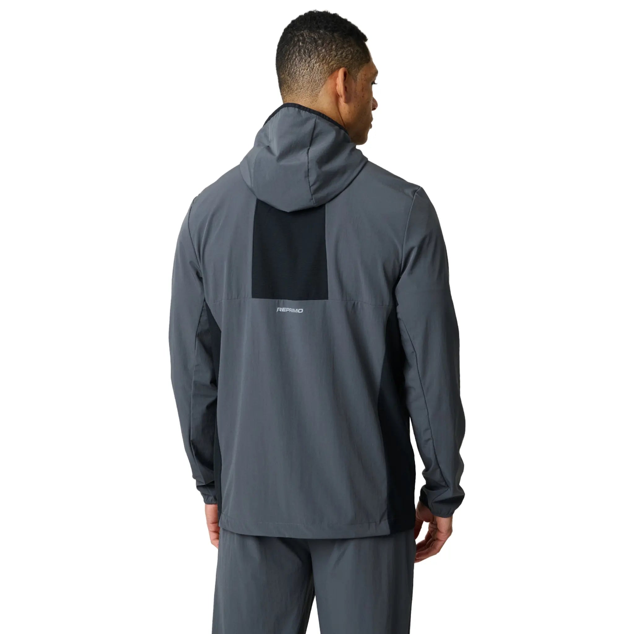 Back View of Reprimo Clima Shell Slate Obsidian Jacket REP261-102