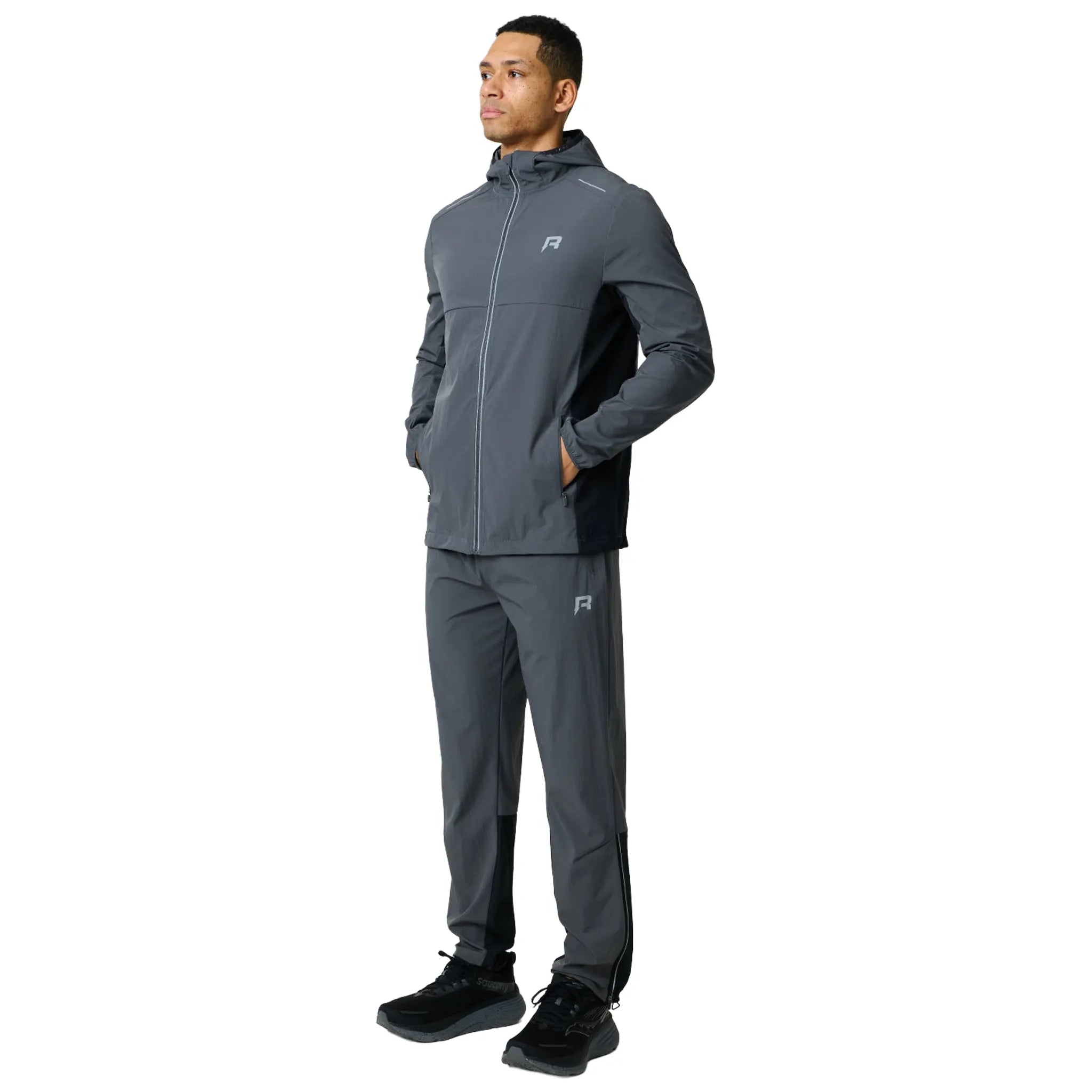 Front Side View of Reprimo Clima Shell Slate Obsidian Jacket REP261-102