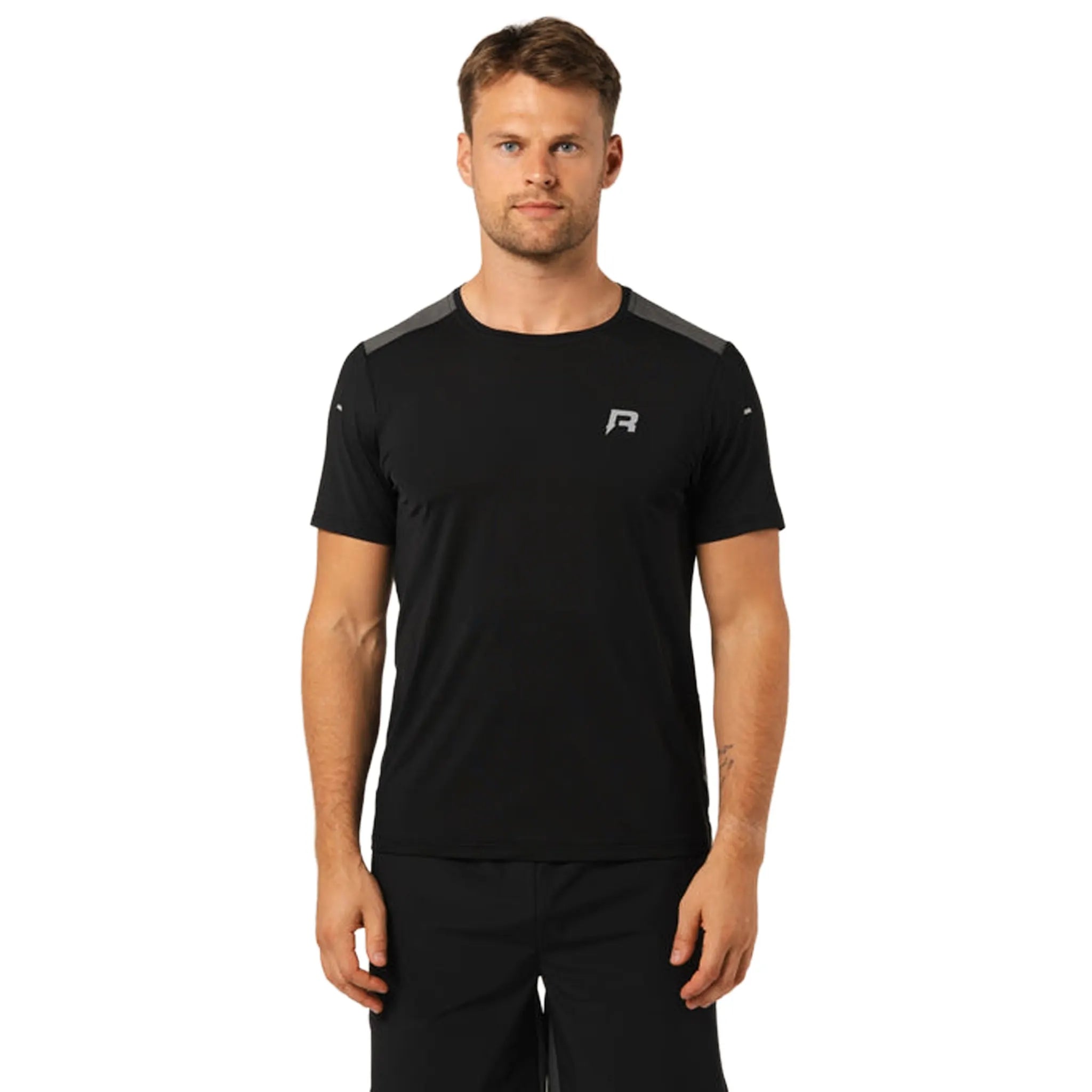Front View of Reprimo Clima Slate Black T-Shirt