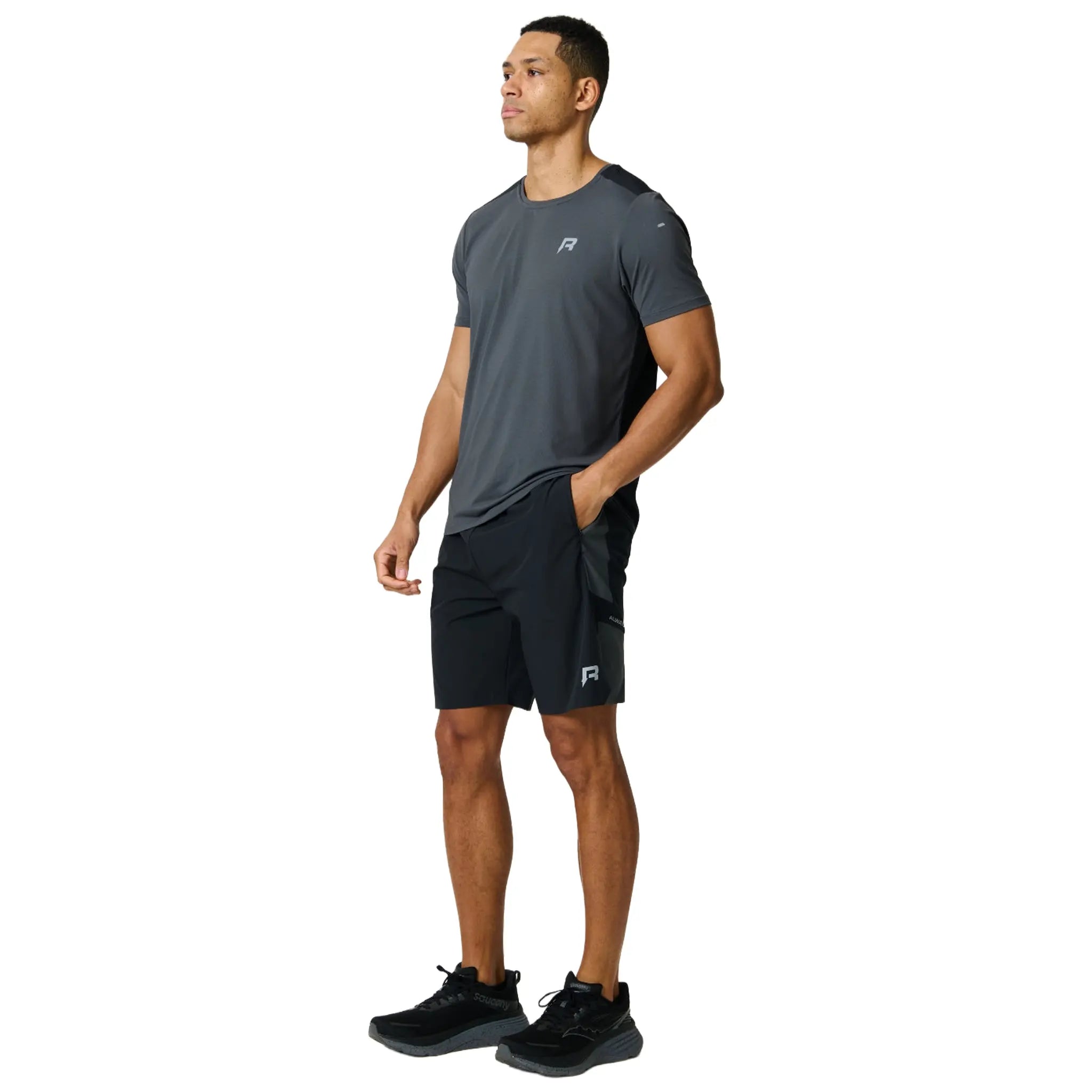 Front Side View of Reprimo Clima Slate Obsidian T-Shirt REP261-113