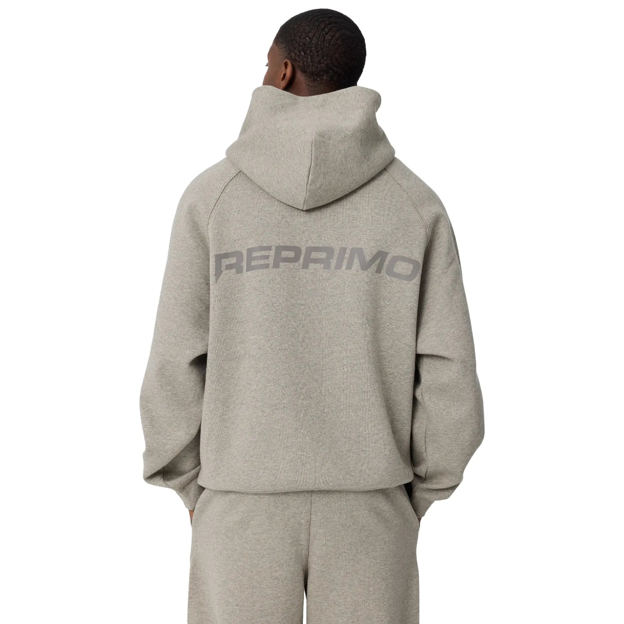 Back View of Reprimo Collective Grey Hoodie REP261-219