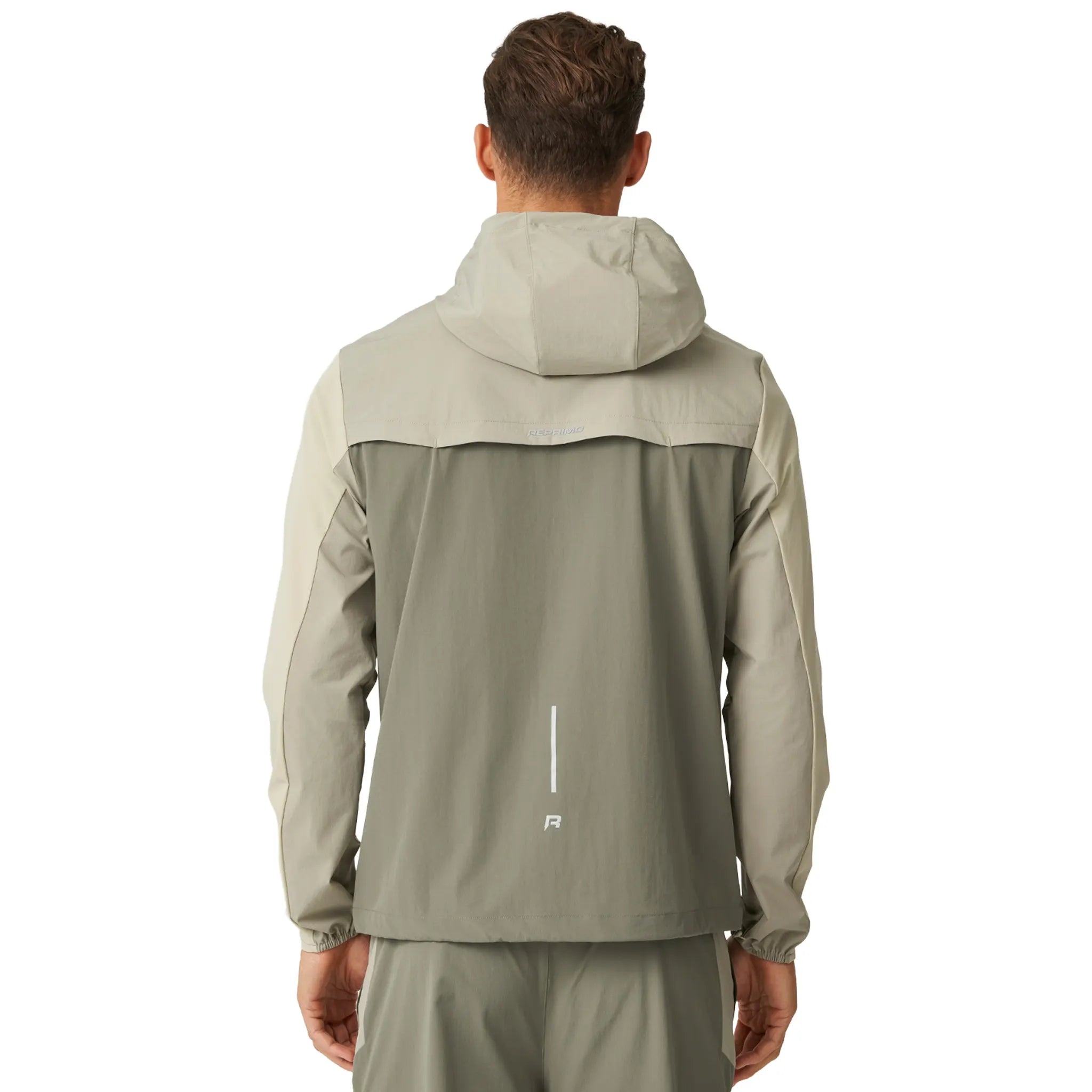 Back View of Reprimo Flight Khaki Sand Windbreaker