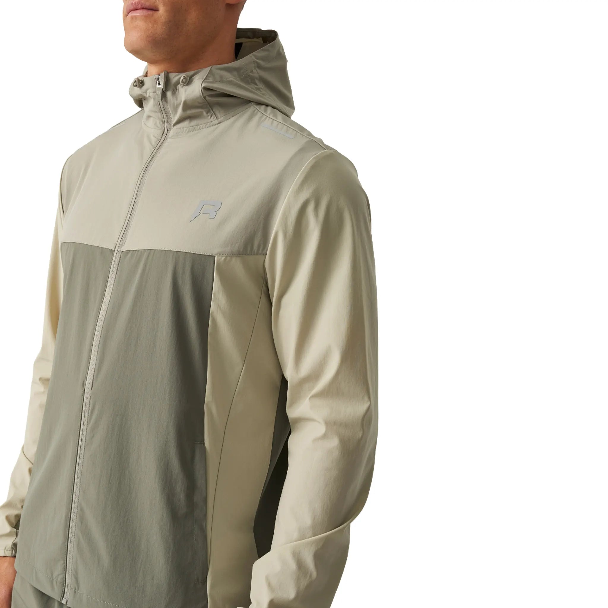 Front Detailed View of Reprimo Flight Khaki Sand Windbreaker