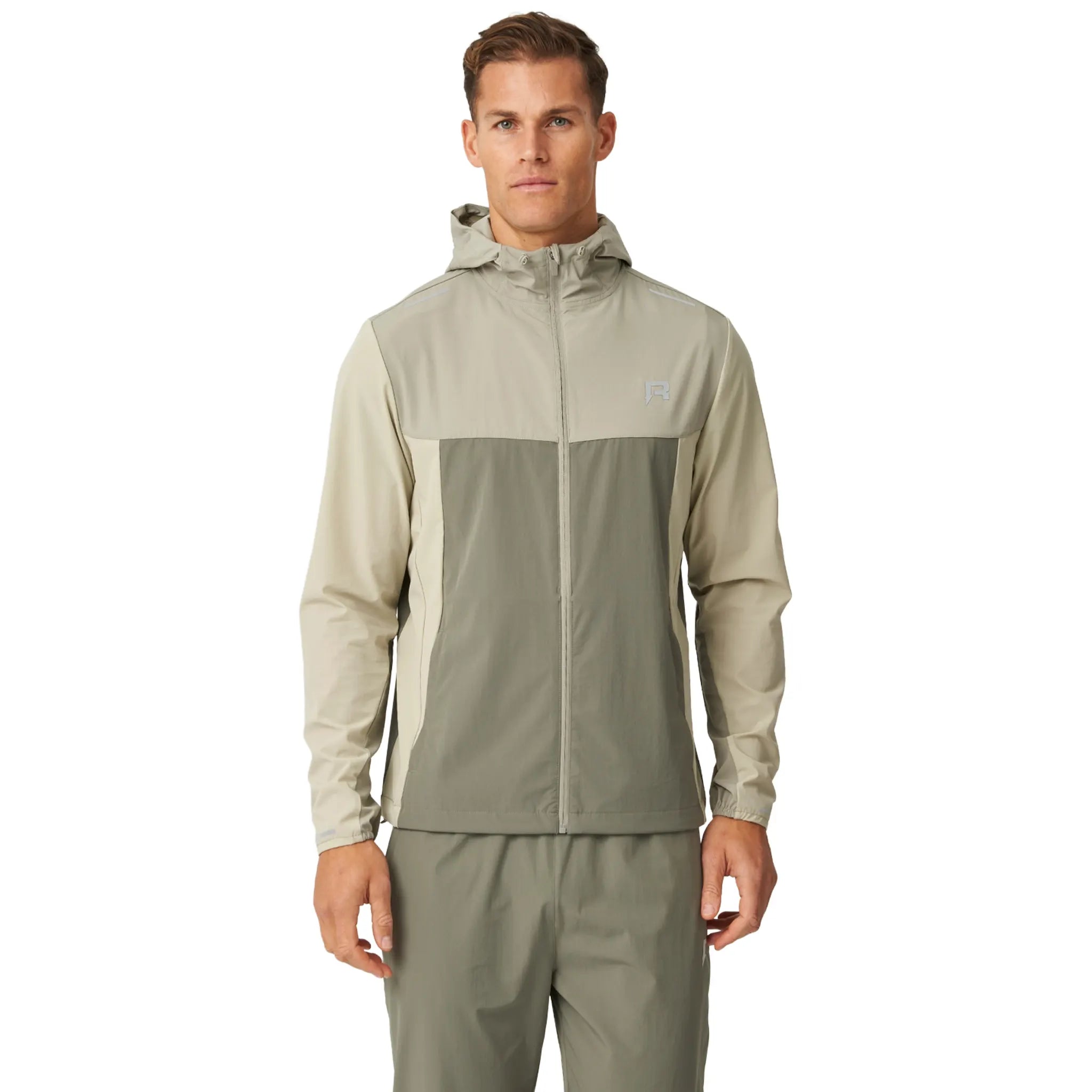 Front View of Reprimo Flight Khaki Sand Windbreaker