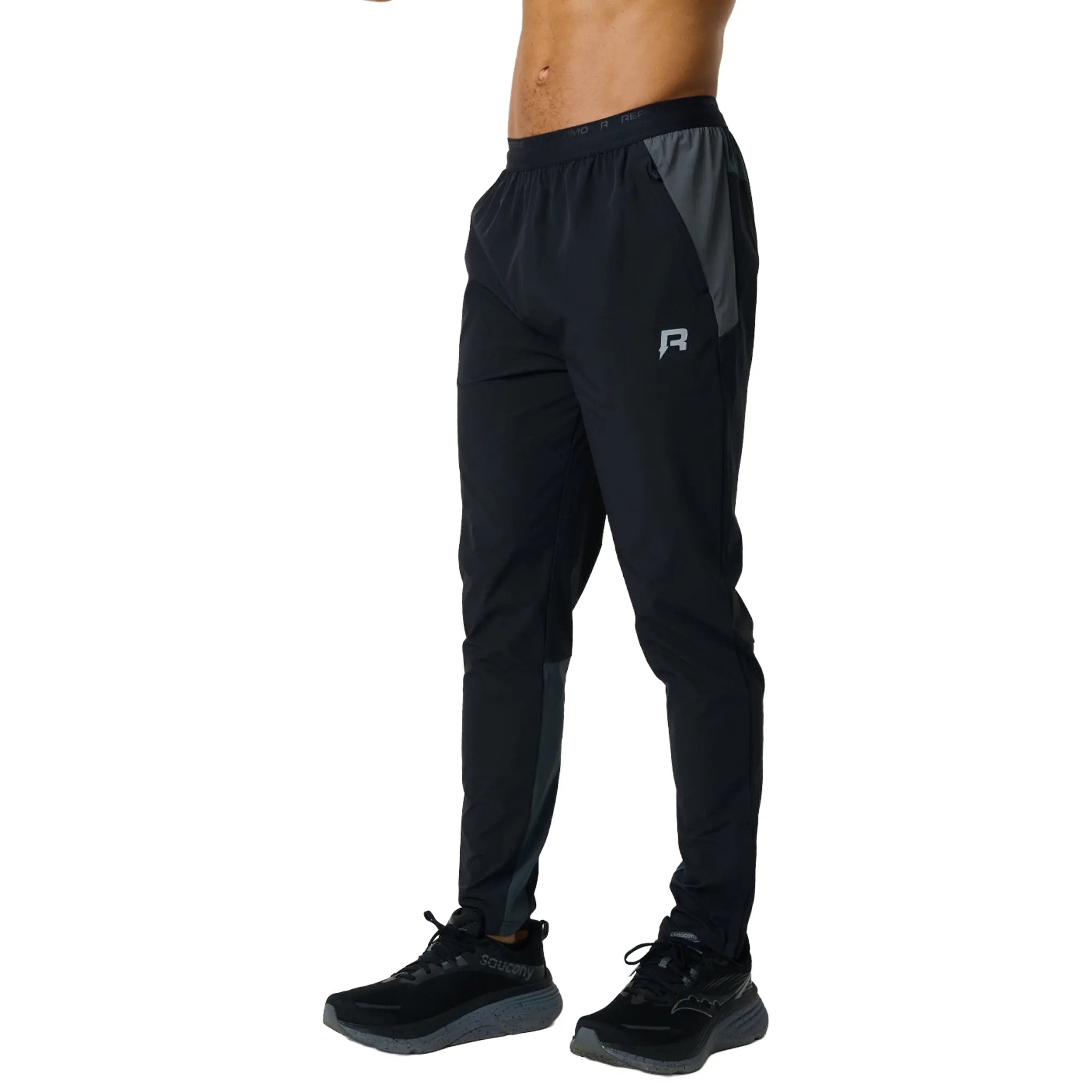 Front View of Reprimo Flight Slate Obsidian Track Pants REP261-023