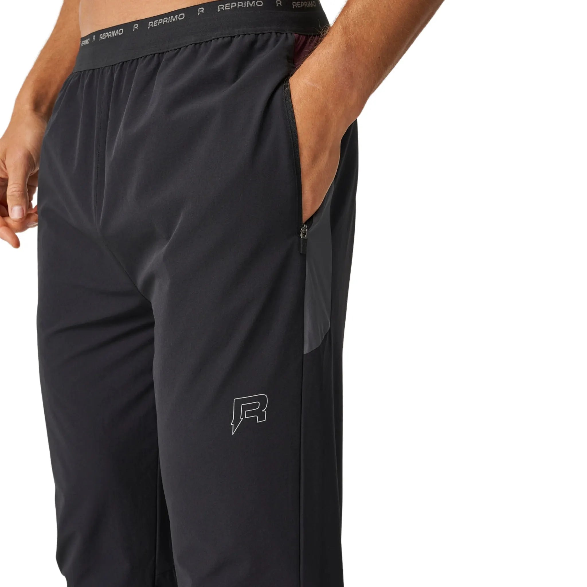 Detailed Front View of Reprimo Impact Burgundy Obsidian Track Pants REP254-296