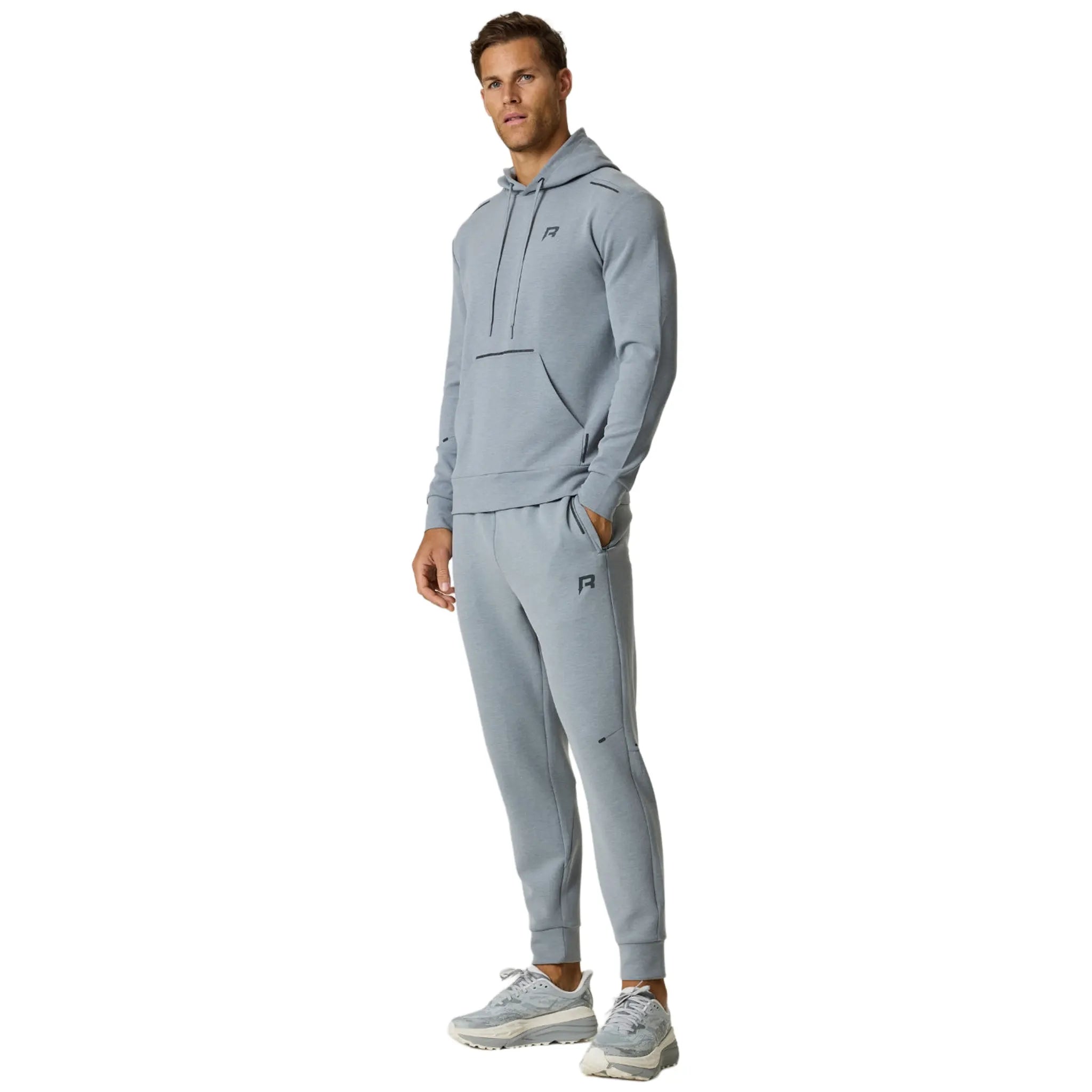 Front View of Reprimo Motion Grey Marl Hoodie REP244-138