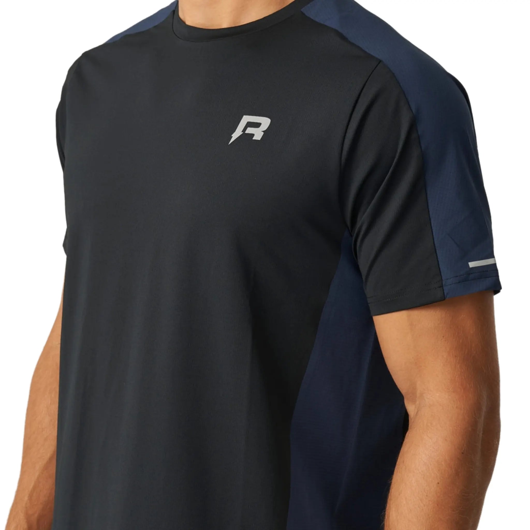 Front Detailed View of Reprimo Nova Black Navy T Shirt REP254-456