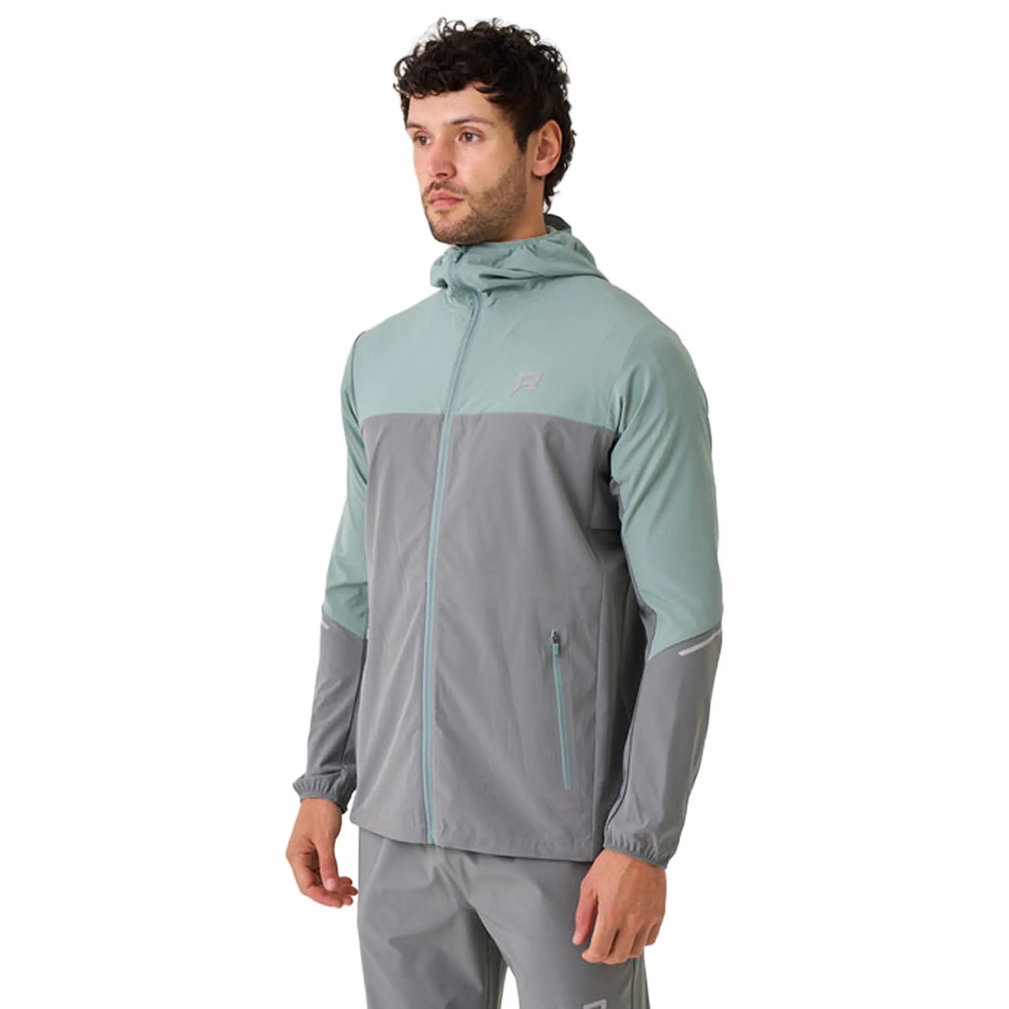 Model Side view of Reprimo Nova Bottle Green Light Jacket