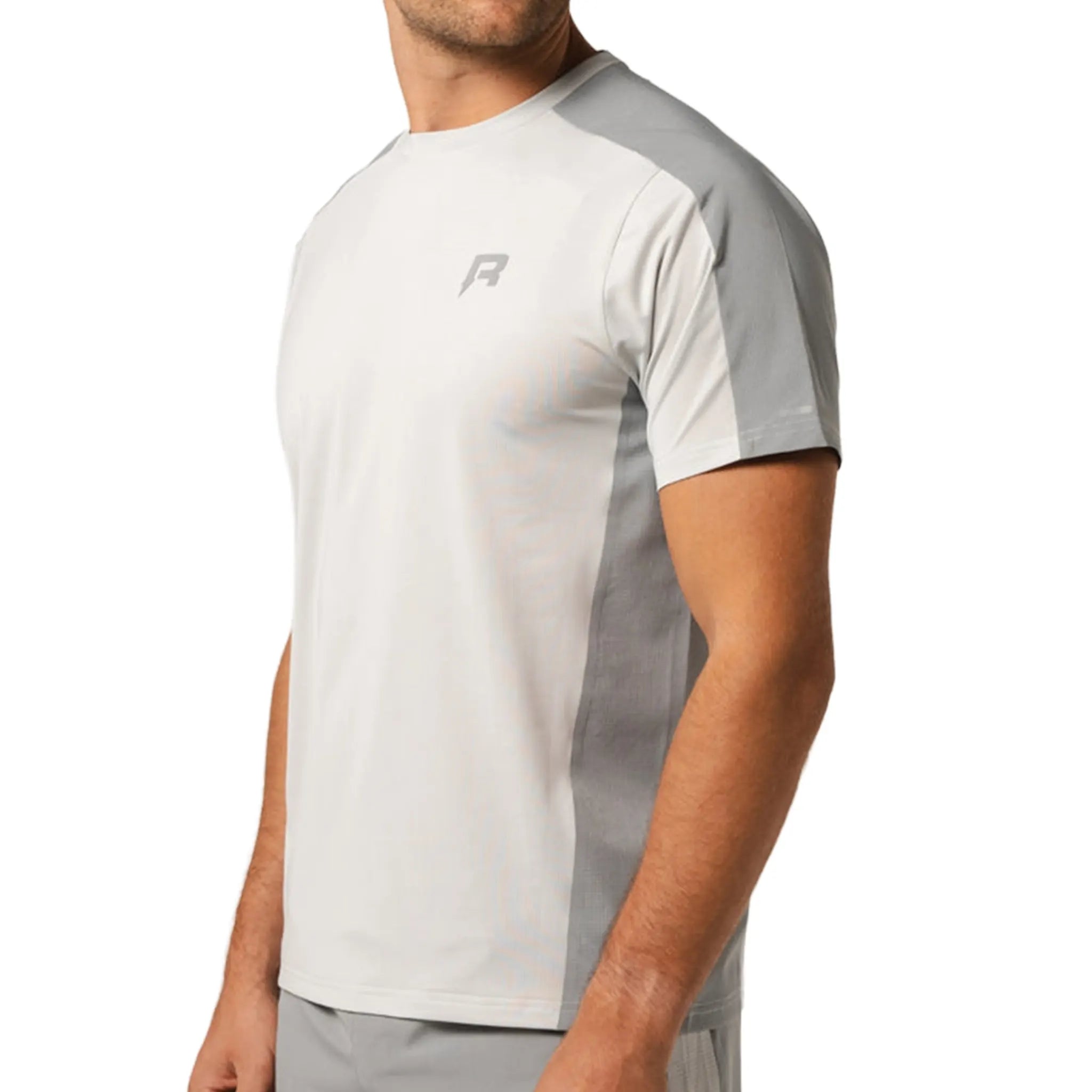 Front Side View of Reprimo Nova Light Grey Marble T-Shirt