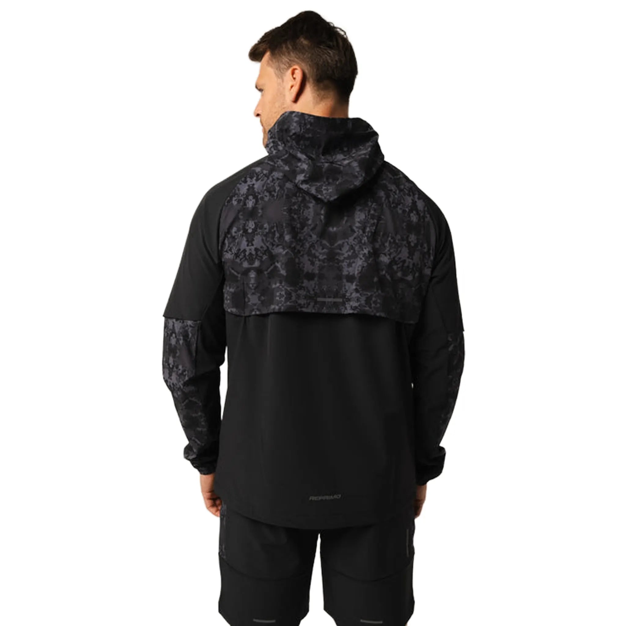 Back View of Reprimo Shibori Black Windbreaker