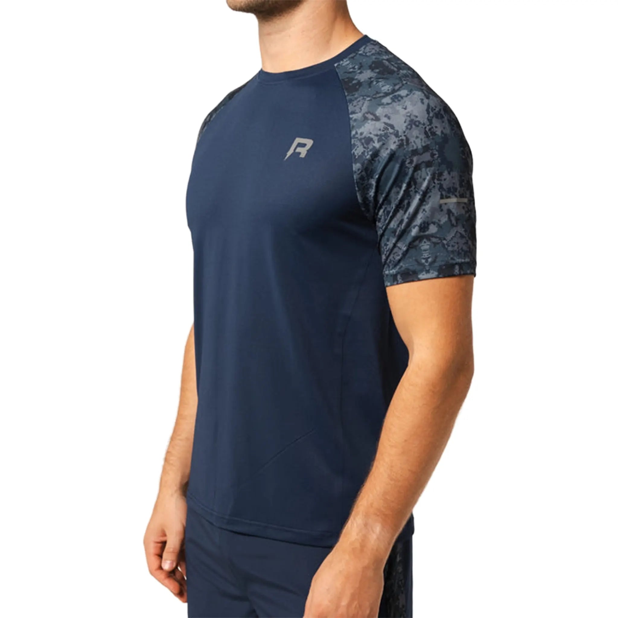 Front Side View of Reprimo Shibori Navy T-Shirt