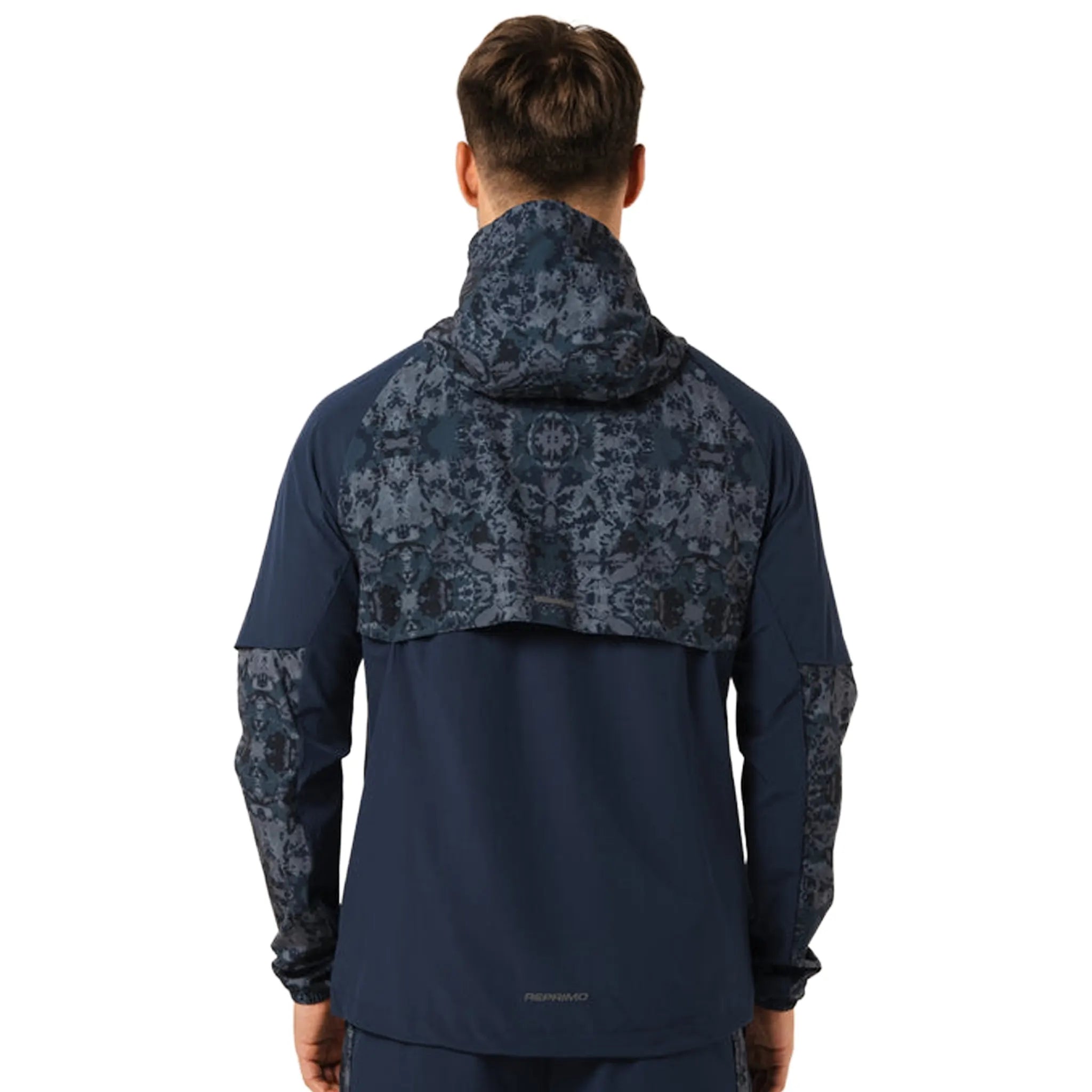 Back View of Reprimo Shibori Navy Windbreaker