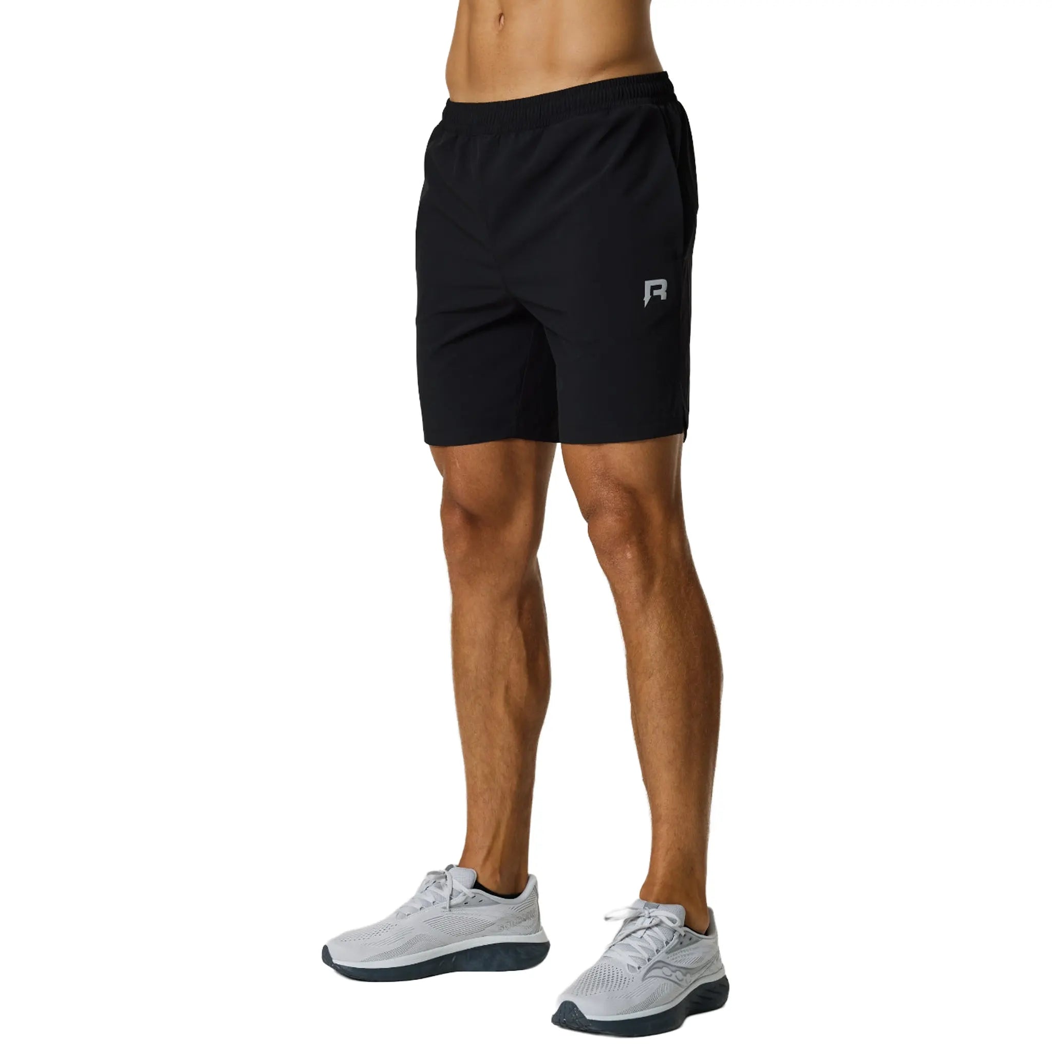 Front View of Reprimo Track Black Shorts