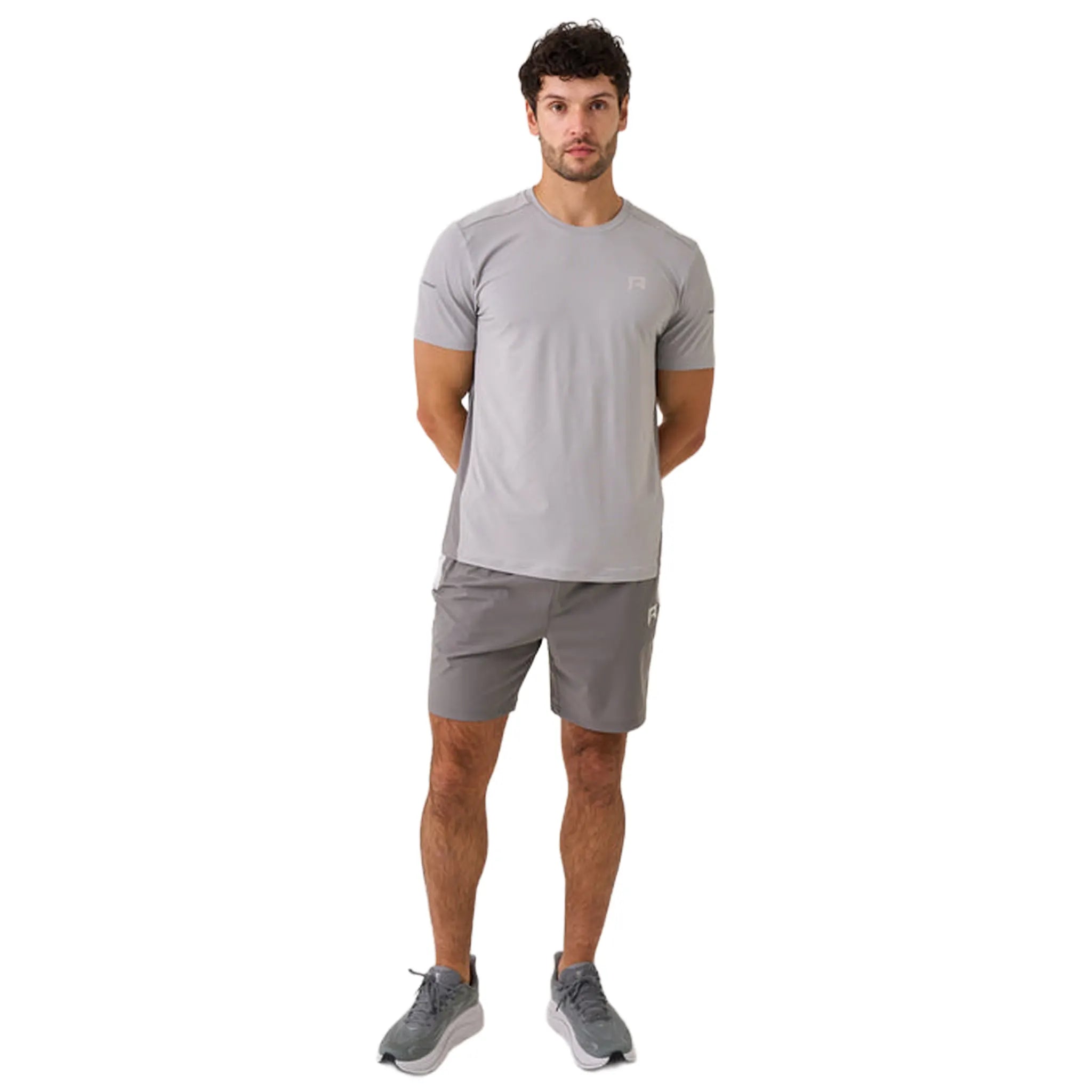 Model view of Reprimo Vortex Misty Grey T-Shirt