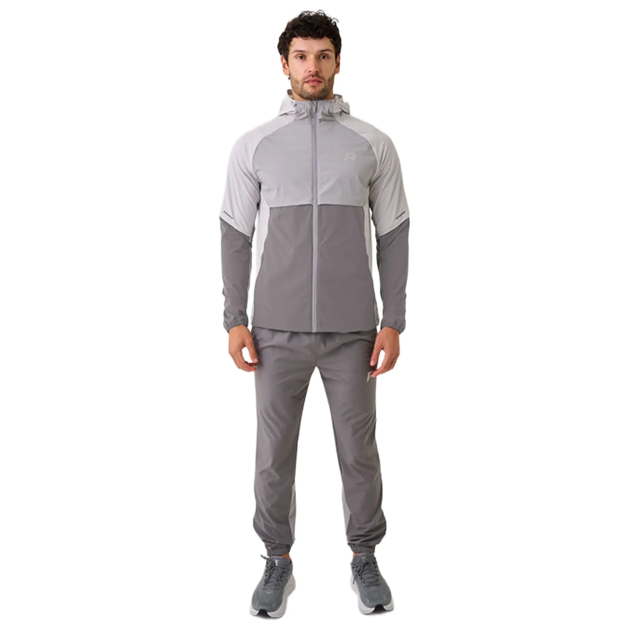 Front view of Reprimo Vortex Misty Grey Windbreaker